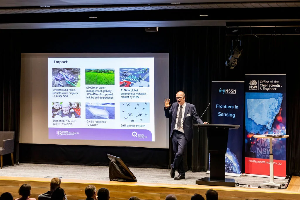 Professor Kai Bongs, a keynote presentation on economic opportunities for quantum sensing.