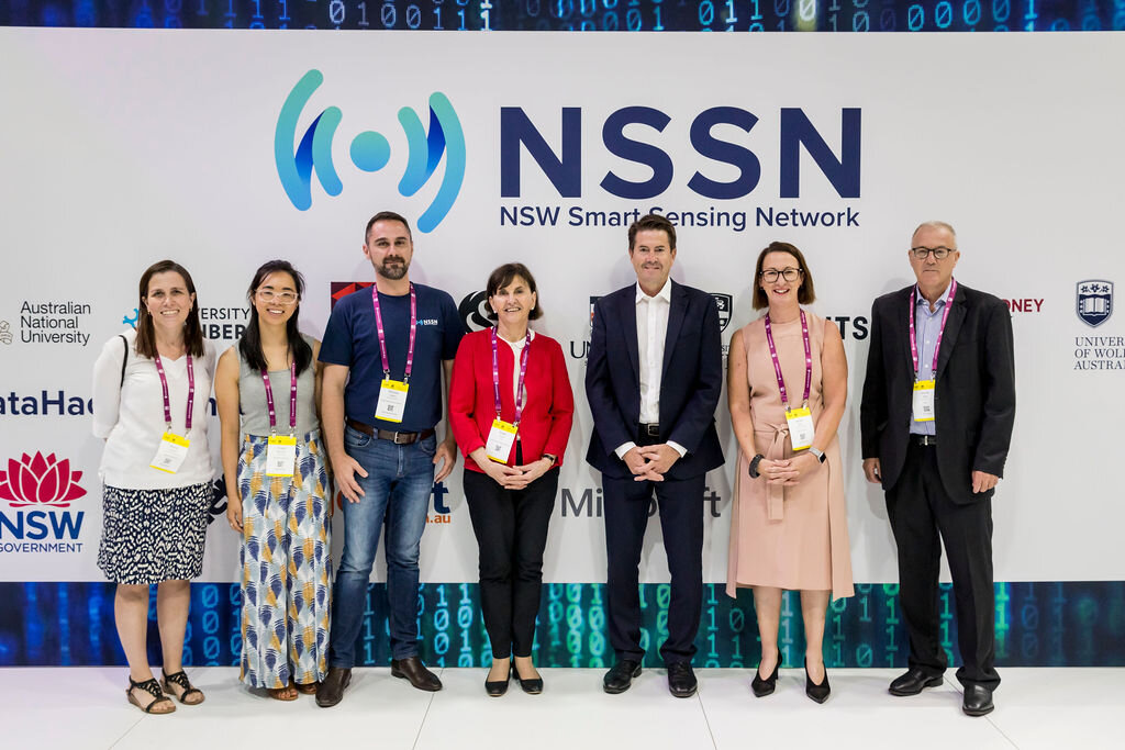 The NSSN DataHack at CEBIT Australia 2019, Shona Chisholm, Angela Chan, Nicholas Haskins, Dr Susan Pond, the Hon. Kevin Anderson MP, Nicole Noye, Murray Baker.