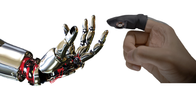 Wearable device enables users to feel objects inside a virtual world