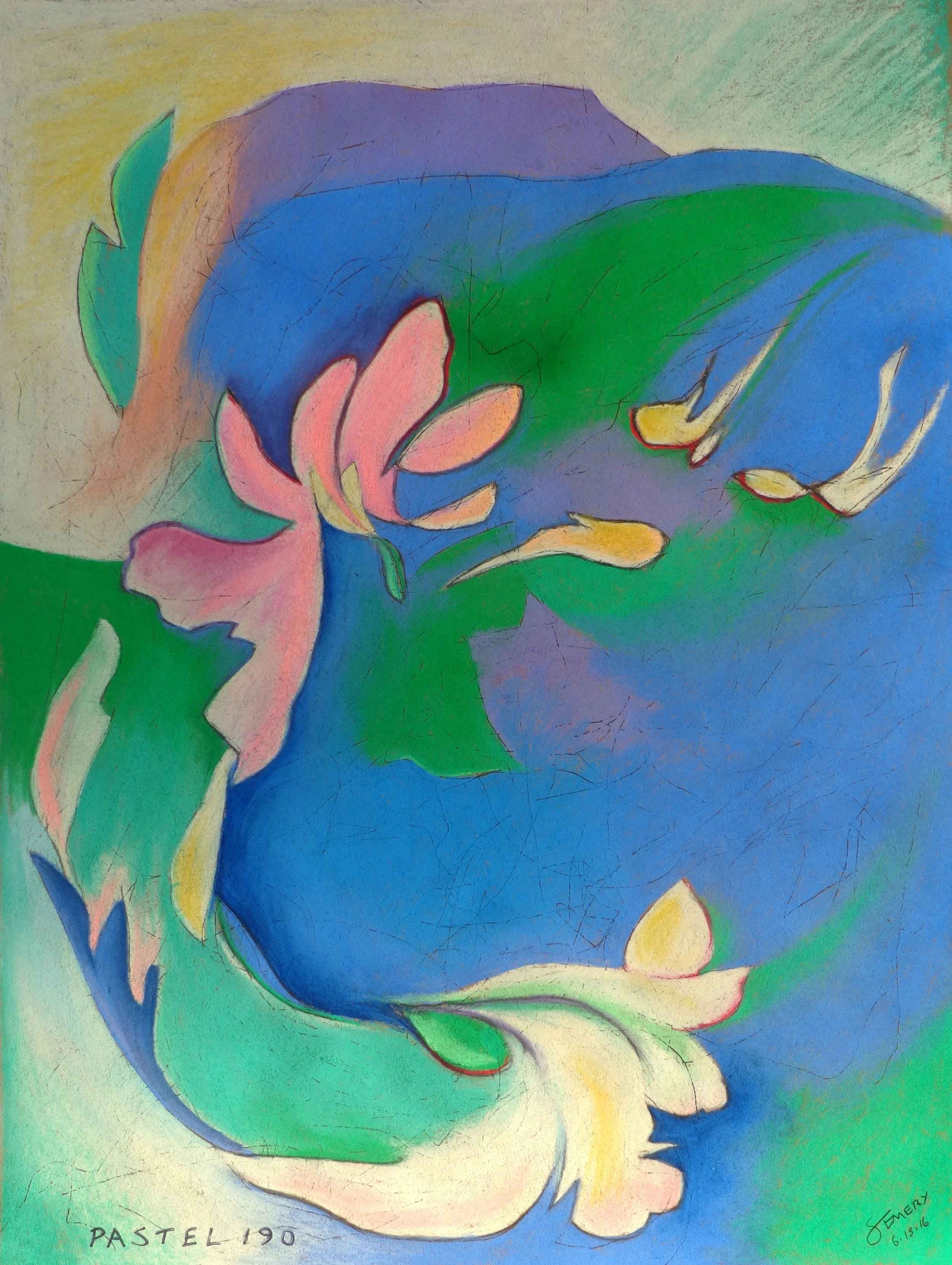 Pastel 190 - Orchids, Goldfish