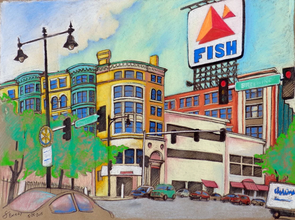 Boston Scene - Pastel