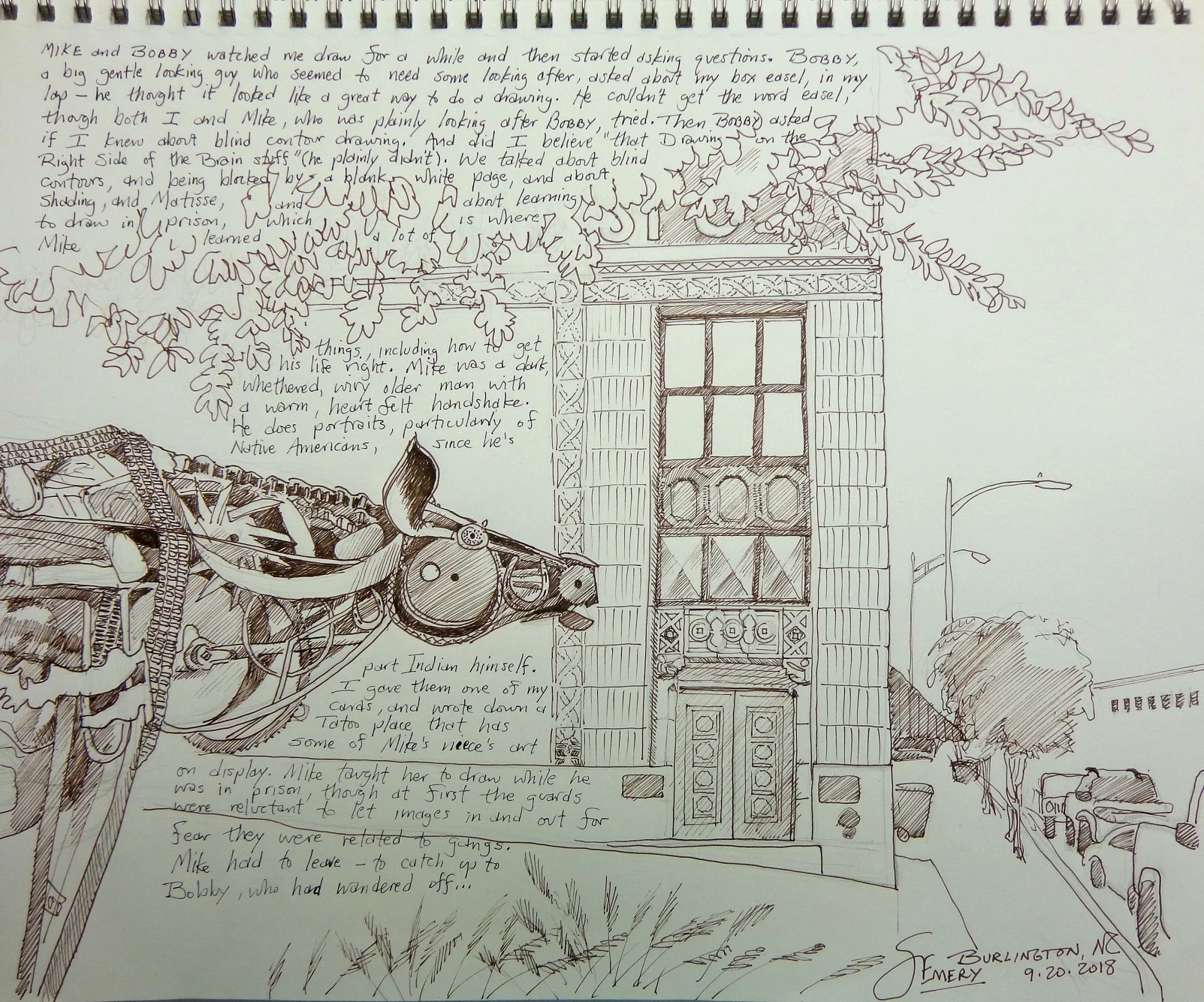 Sketching and Conversation in Burlington, NC