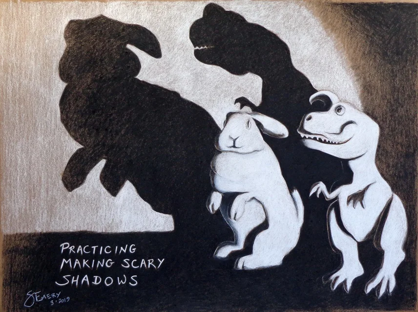 Rabbit 5 - Practicing Making Scary Shadows