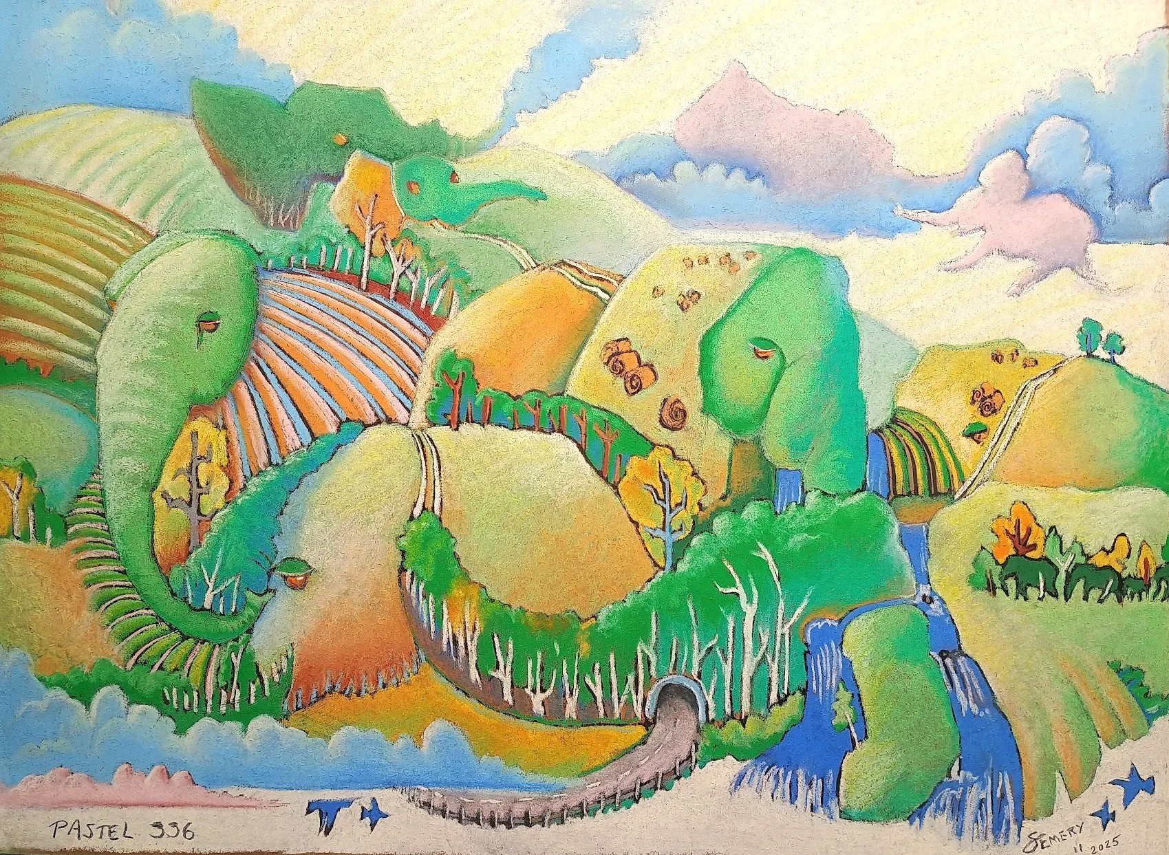 Landscape with Elephants