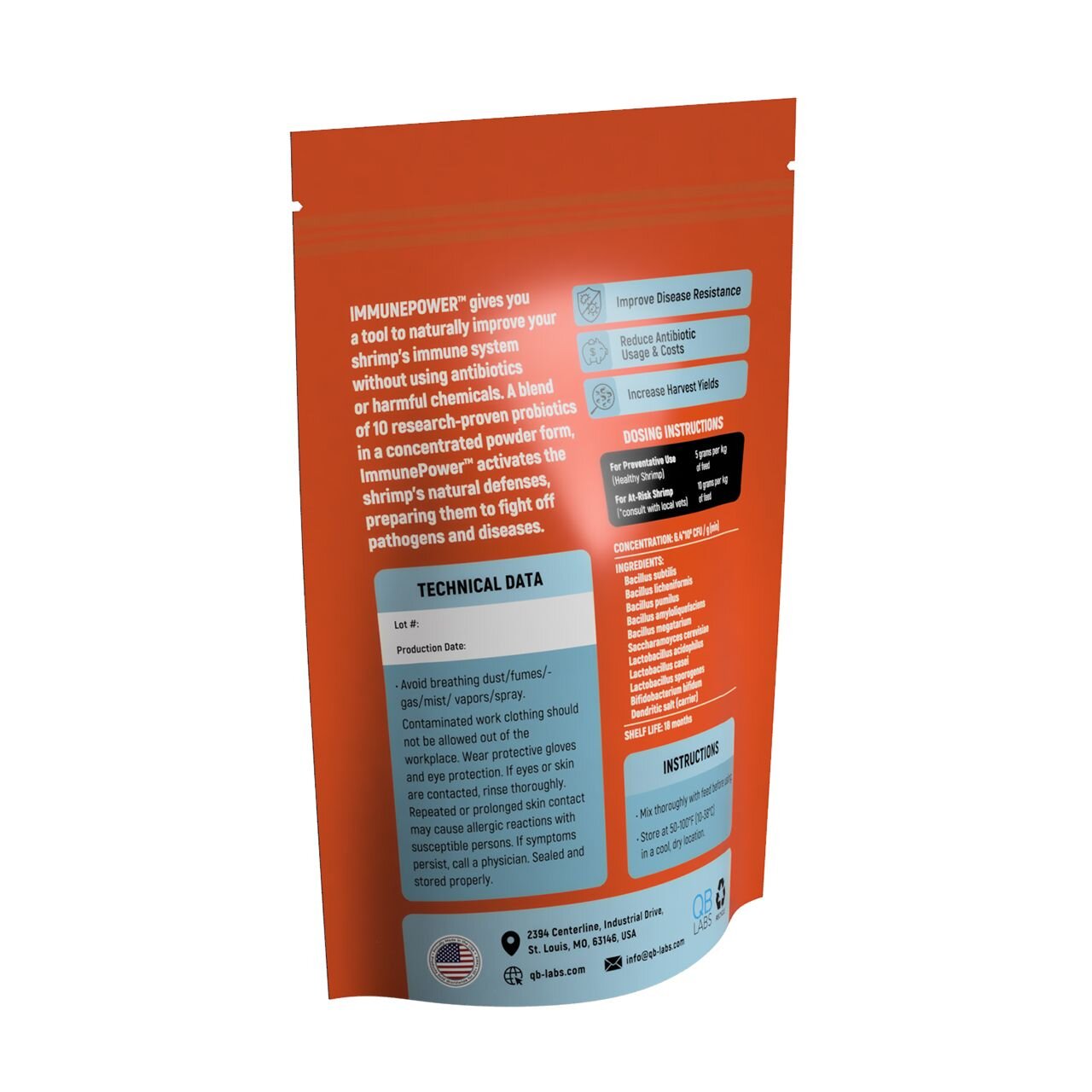 ImmunePower+™ Back Packaging - Feed Additive for Shrimp Farming