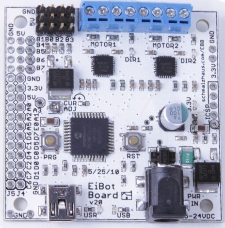 The EiBotBoard v2.0, the motor control board for the plotter