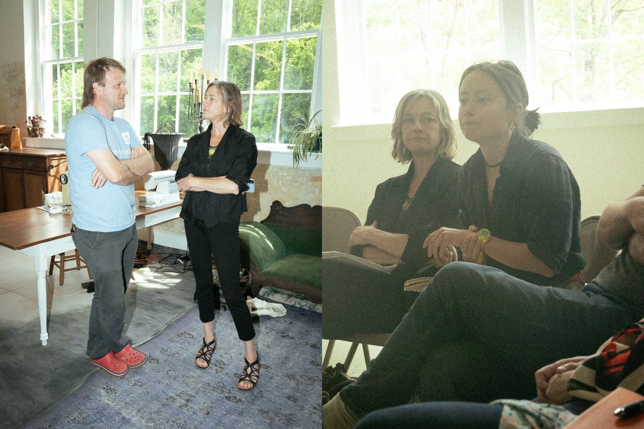 Participants engage in conversations about community resilience.