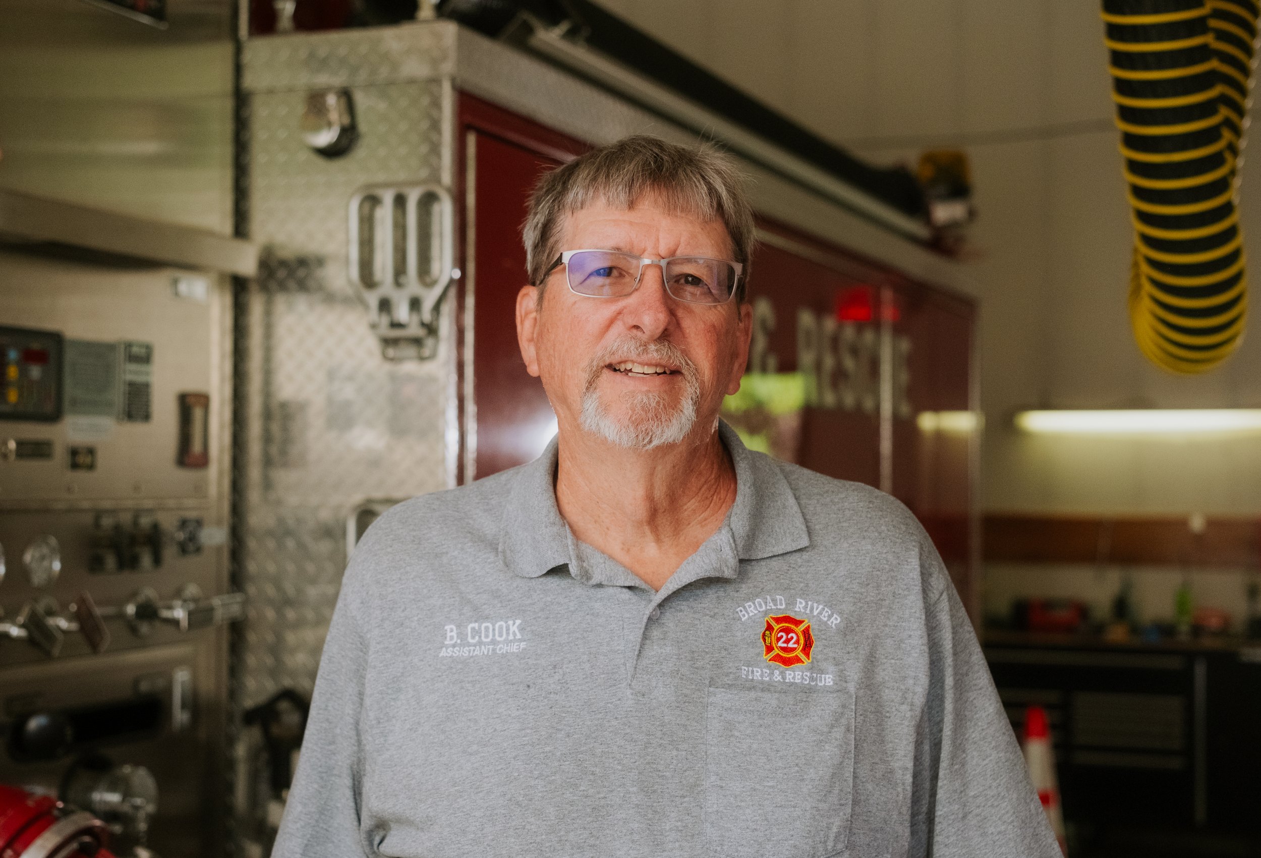 Photo of Bruce Cook, Assistant Fire Chief at the Broad River Fire Department.
