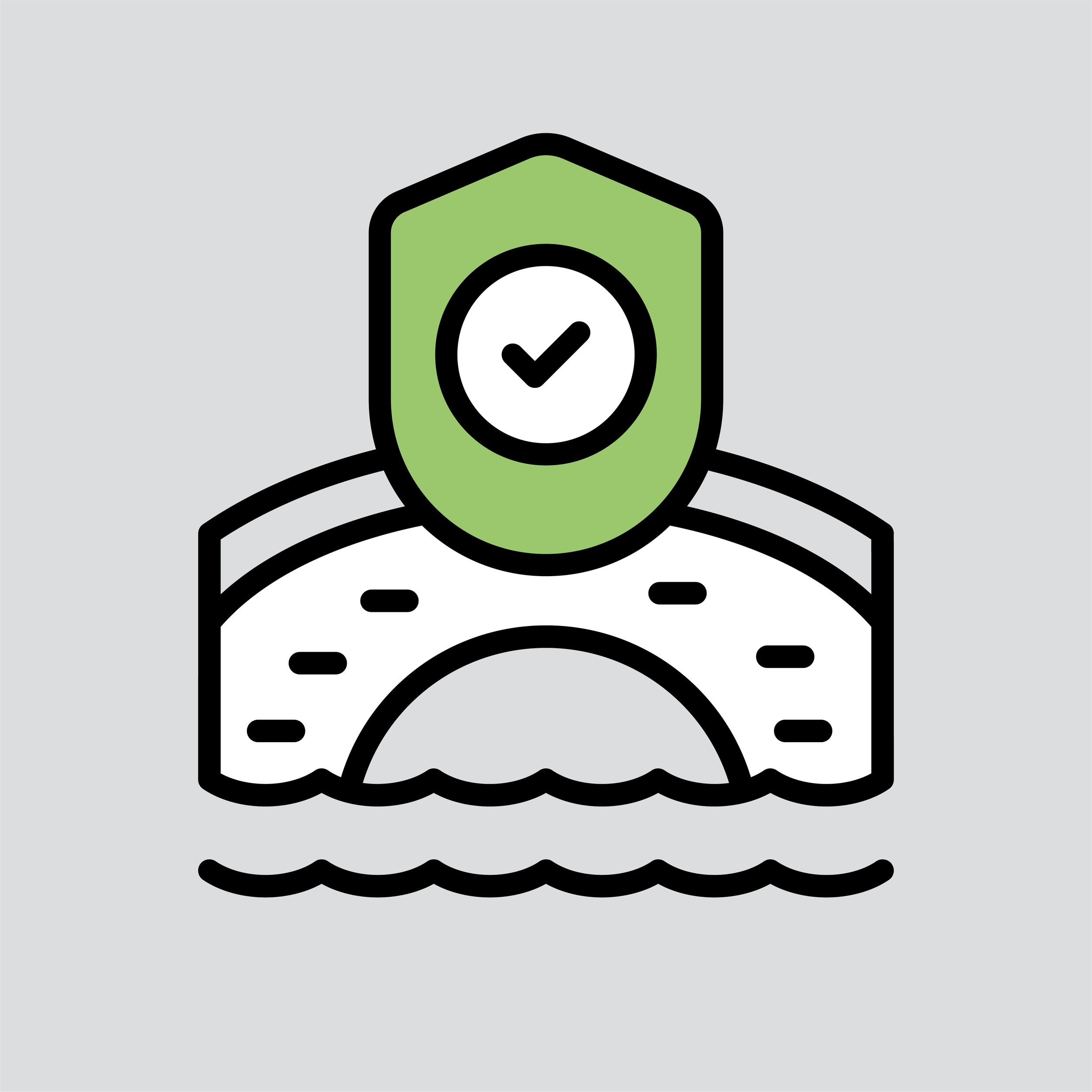 Icon showing a trust symbol over a bridge.