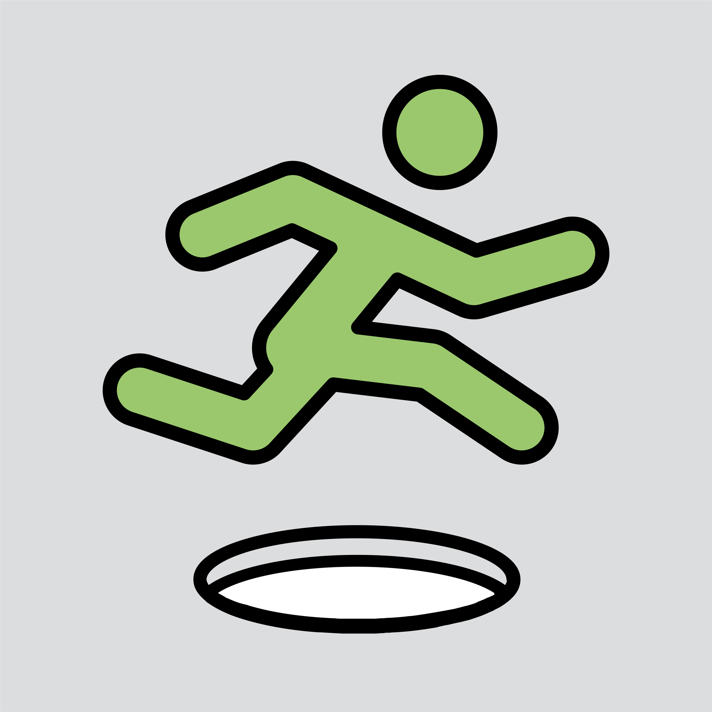 Icon showing a man jumping over a hole.