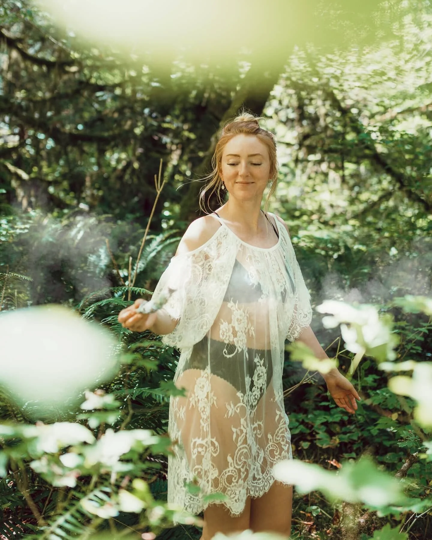Spent the day with @gigi_.lauren in the forest, conjuring up some magic together. #forestfairy #whitedress #redheadedbeauty #yvr #beautiful #vancouverphotographer #vancity #forestportraits