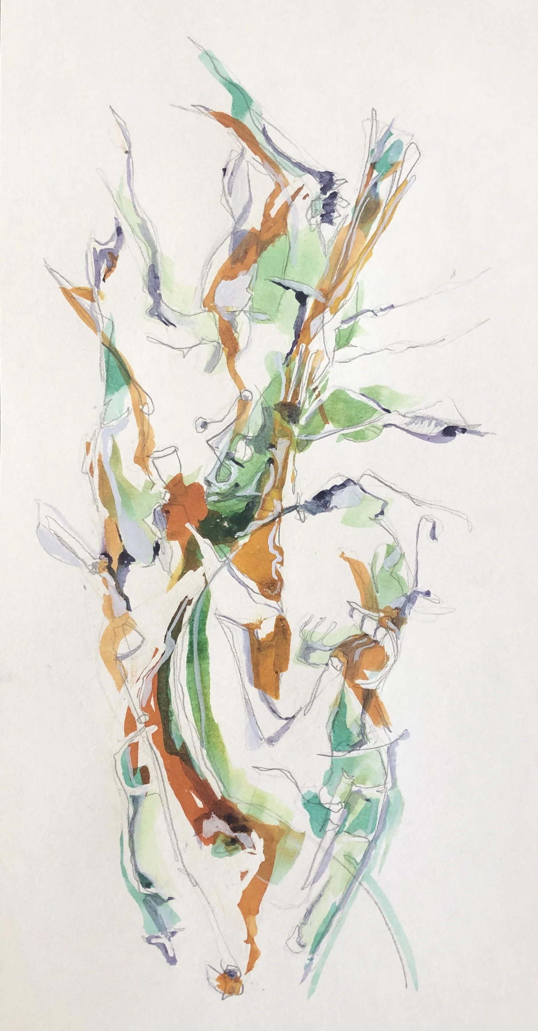 Physis No. 5, 6in x 11in, mixed media on paper