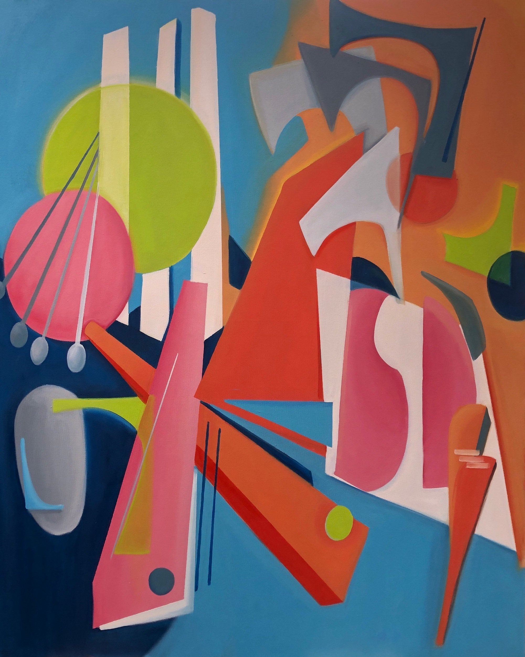 “Transcribing The Audio” 48in x 60in oil on canvas