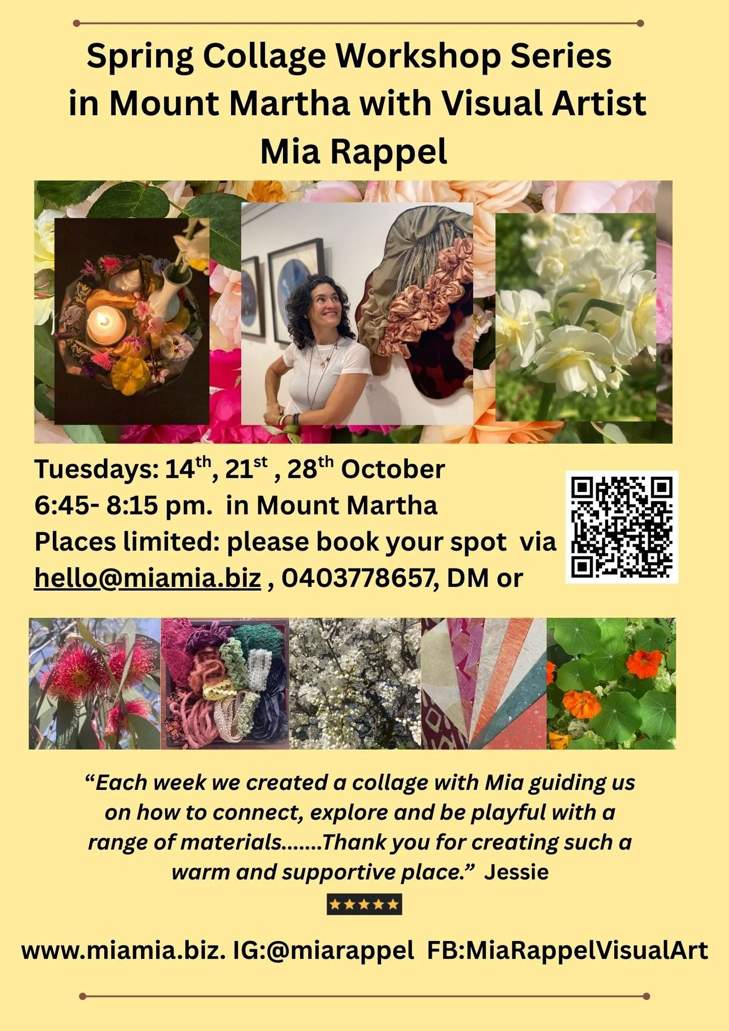 Spring Collage Workshop coming up in 2 weeks 🌼, join me in Mount Martha as the days get longer, spend some time relaxing , tuning in to the pulse of spring flowers and new energy....I'm in the Grampians this week, walking and photographing, gatherin