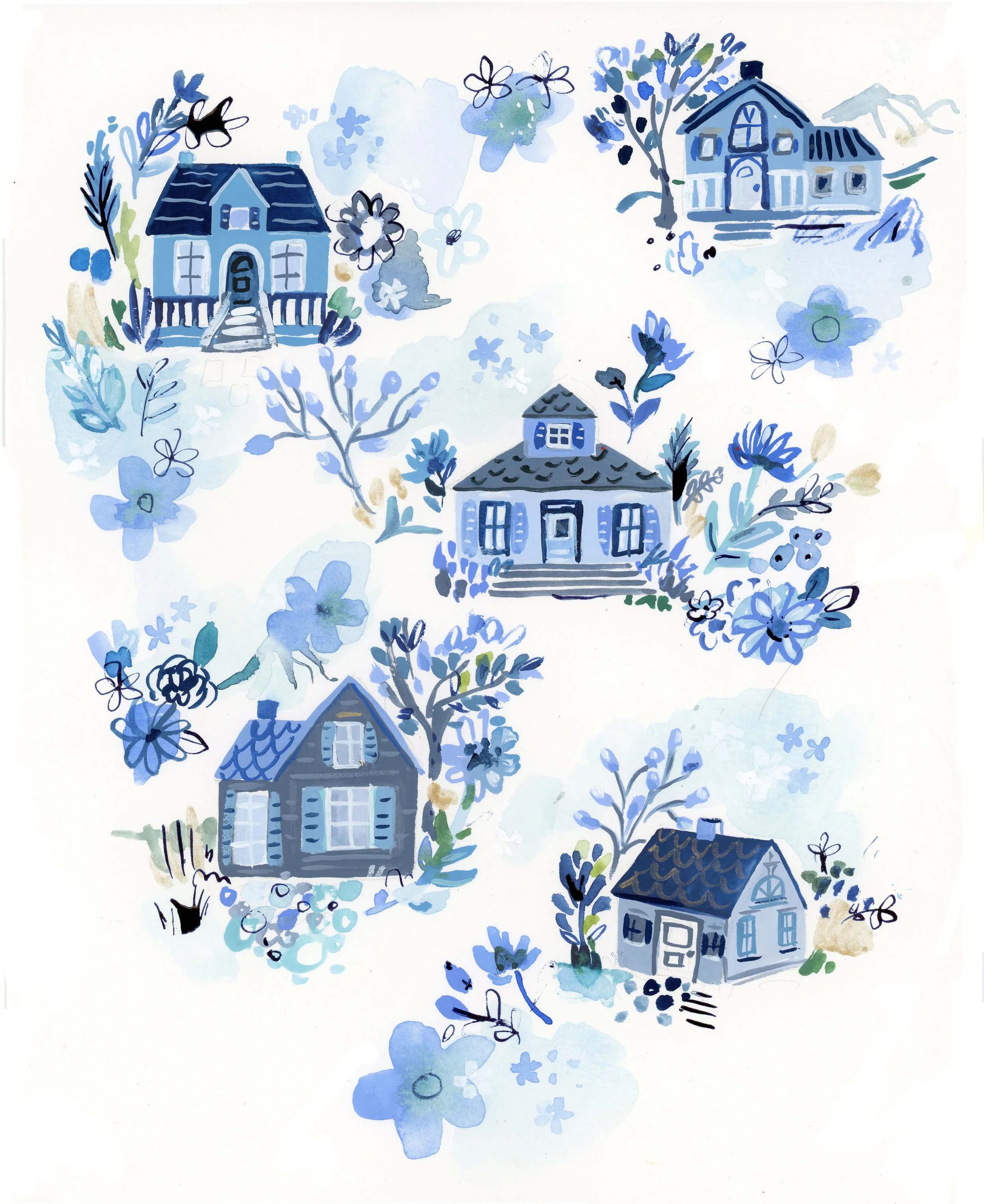 cottages on a path