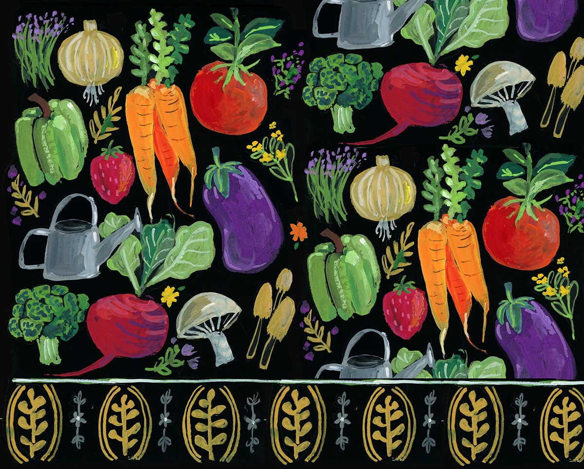 veggies on black