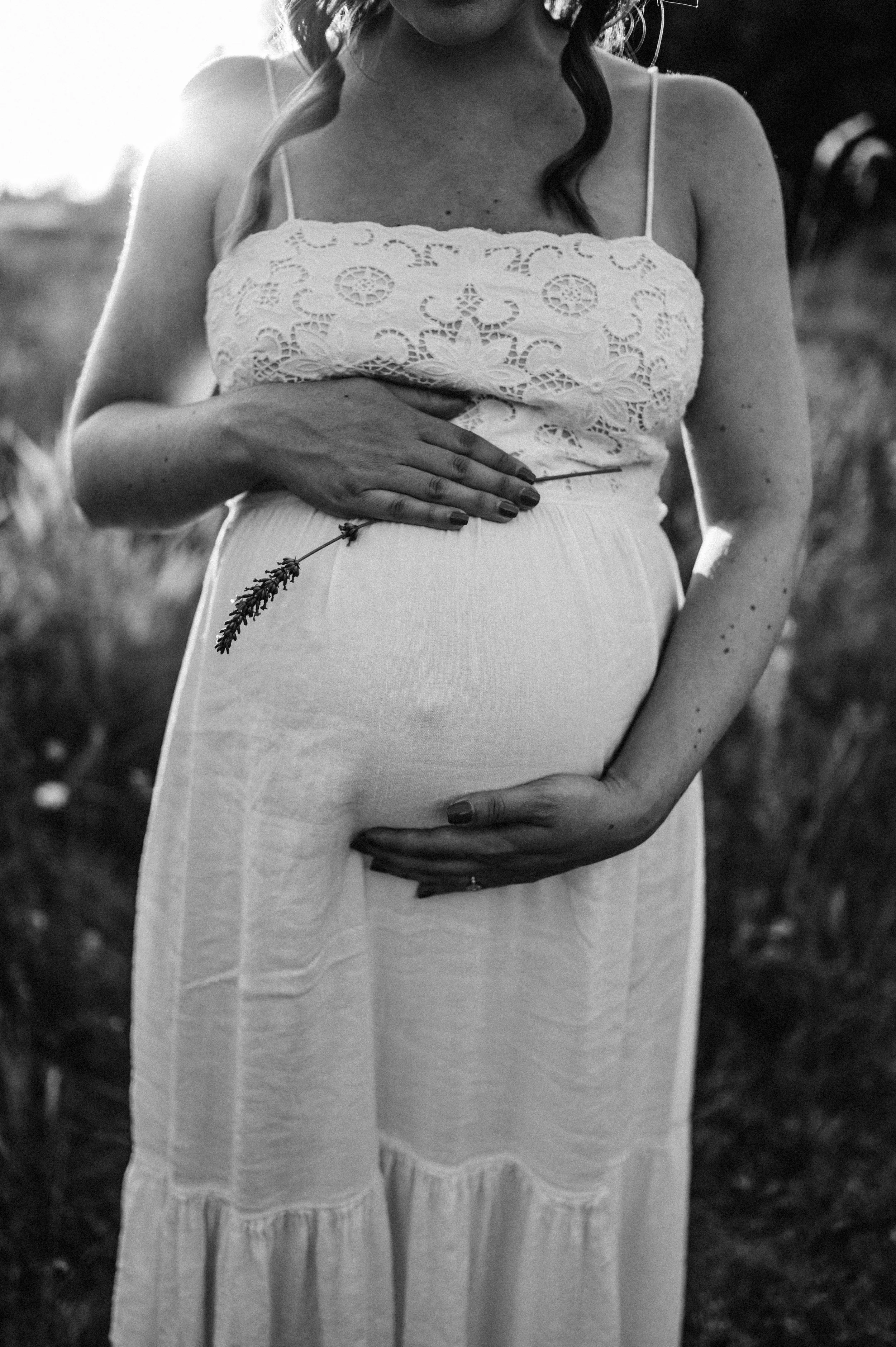 close up image of baby bump