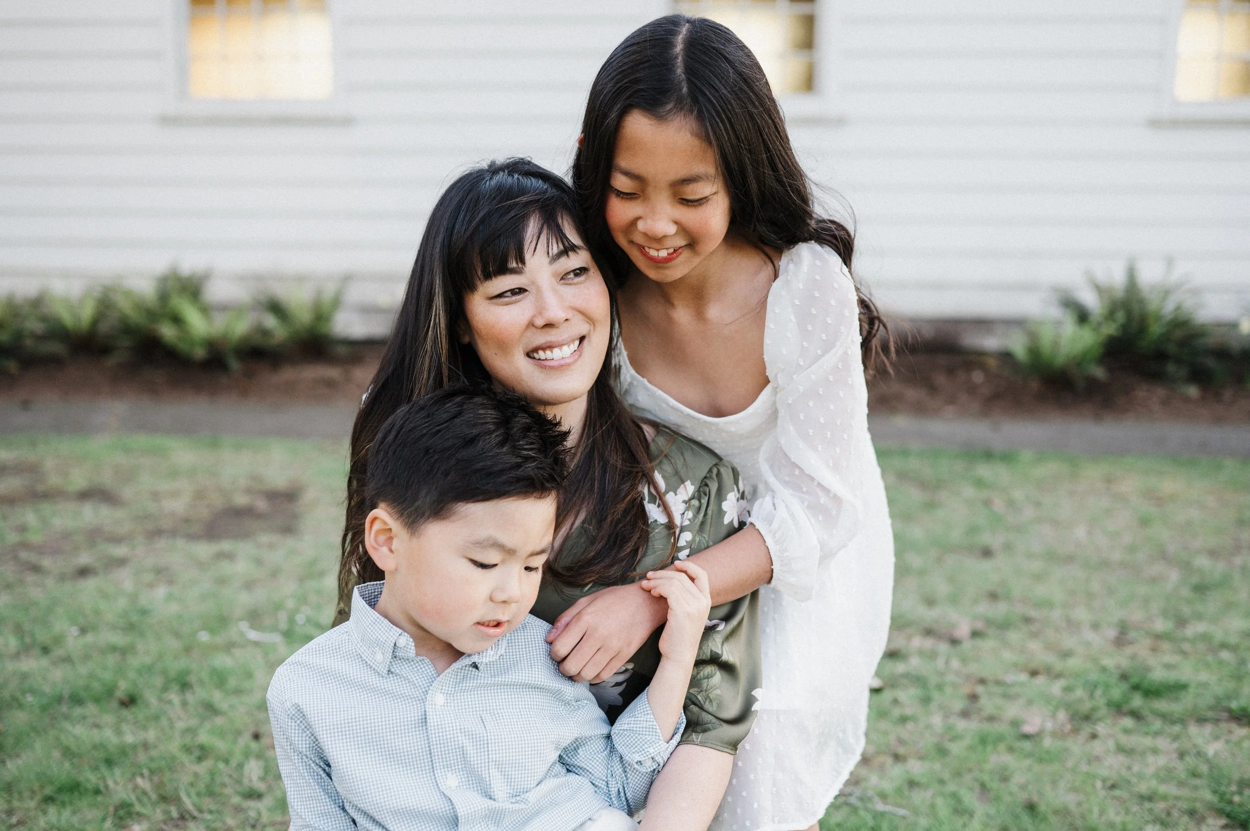 Mom with son and daughter at Disovery Park