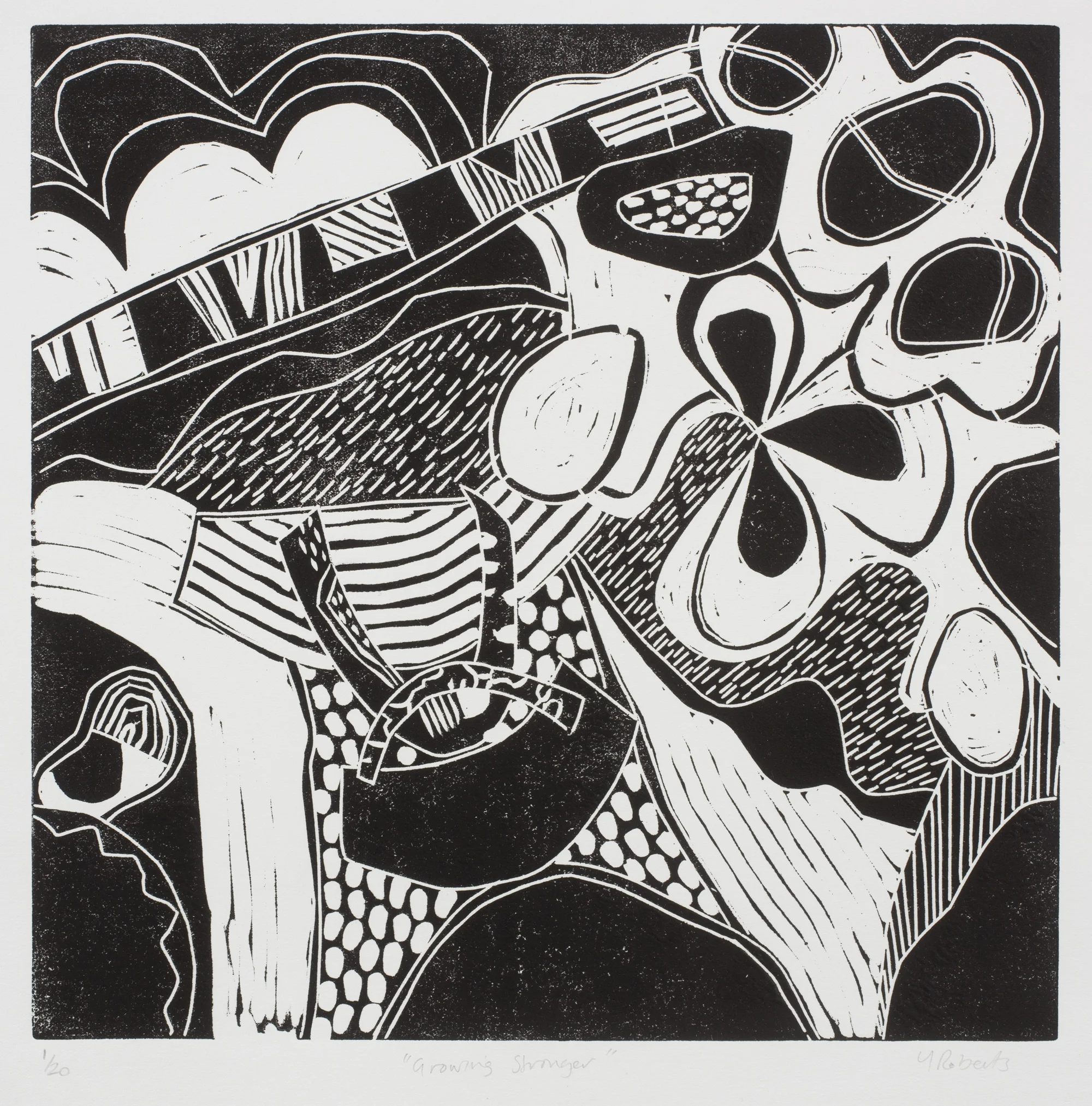 Growing Stronger, Linocut, edition 1/20
