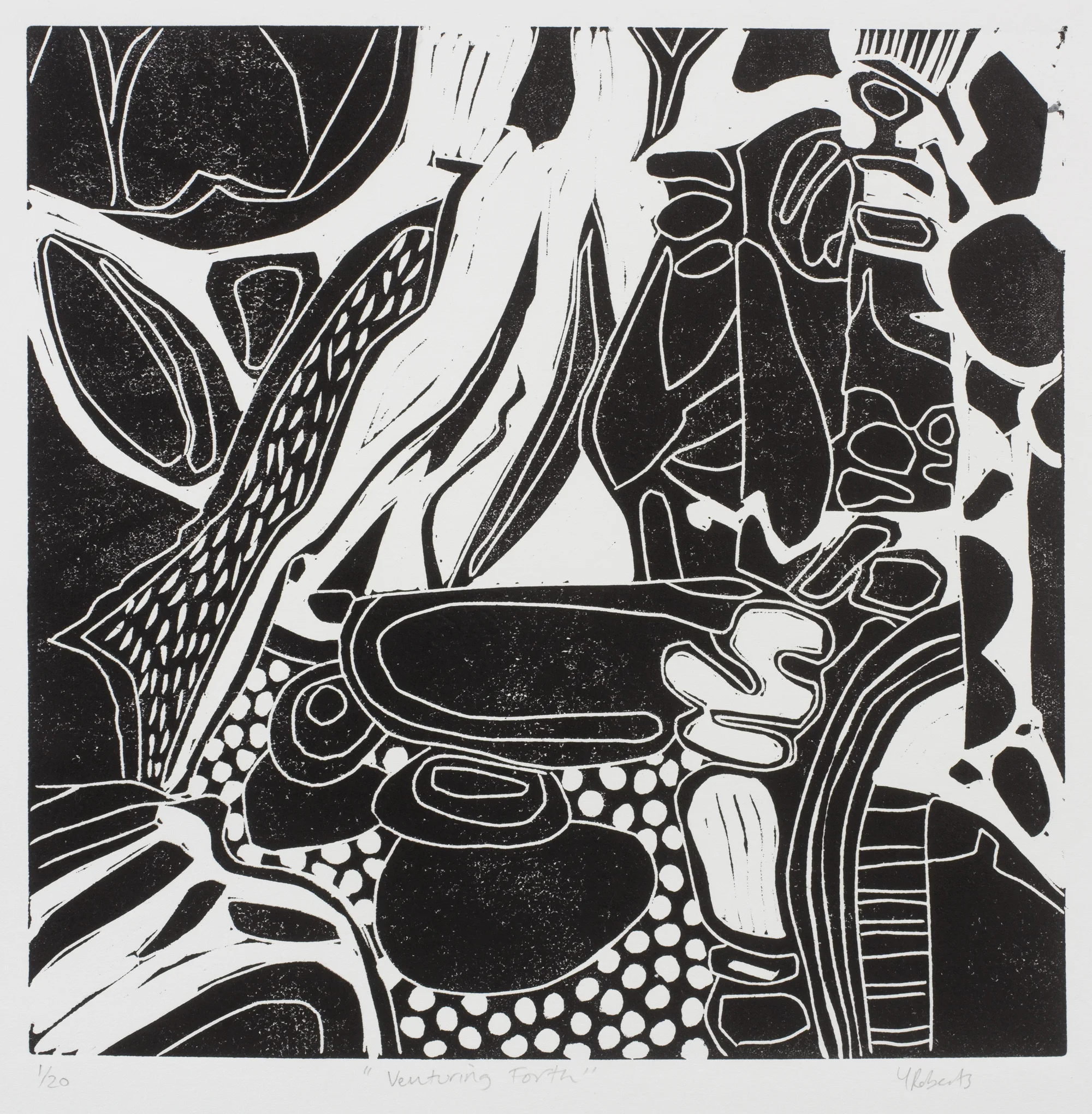 Venturing Forth , Linocut, edition 1/20