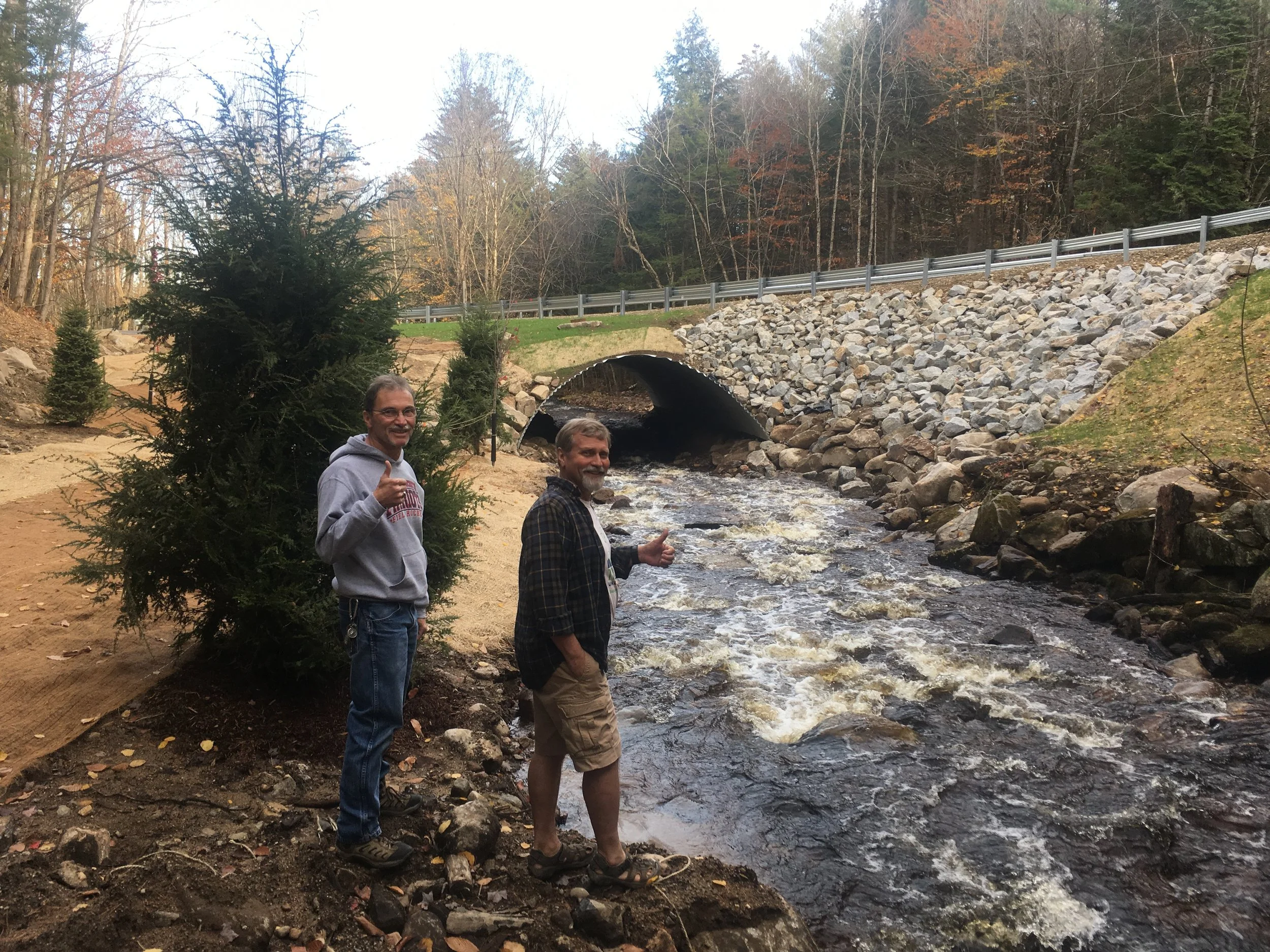Restored road/stream crossing on Shepards River, Brownfield, ME Credit: Alex Abbot
