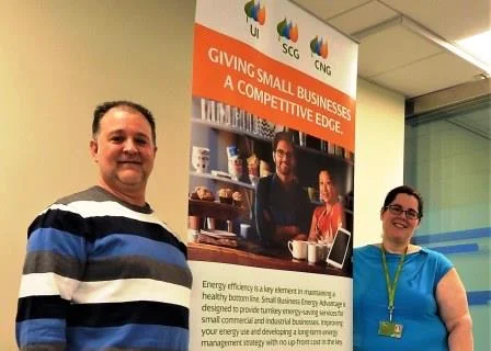 Ralph Greco and Amanda Gill from our Small Business Energy Advantage program.