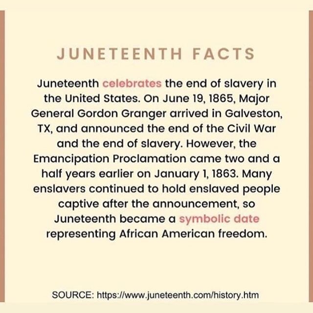 Happy Juneteenth! Enjoy this freedom day with your loved ones!