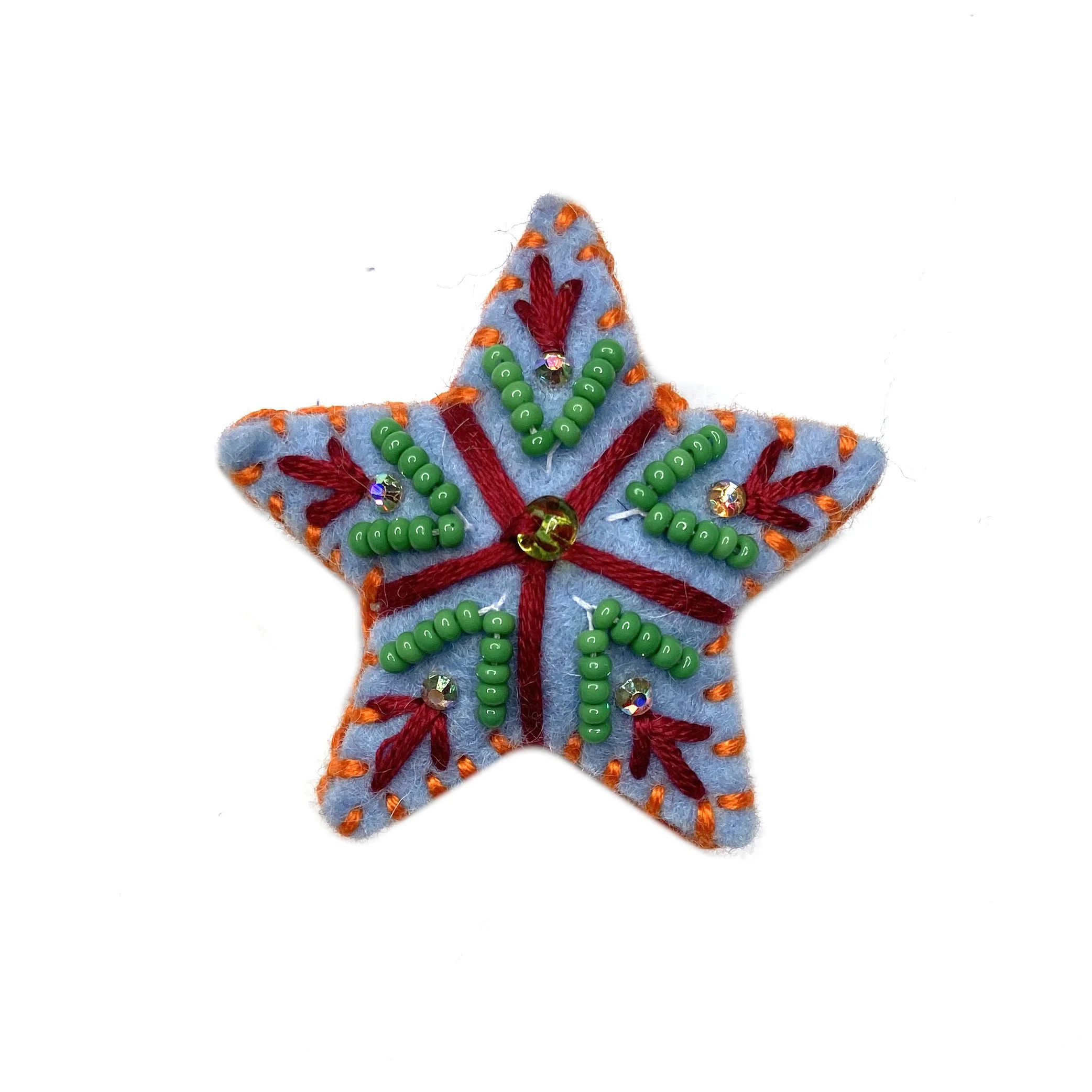 Hand-Embroidered Star Pin by Ayesha