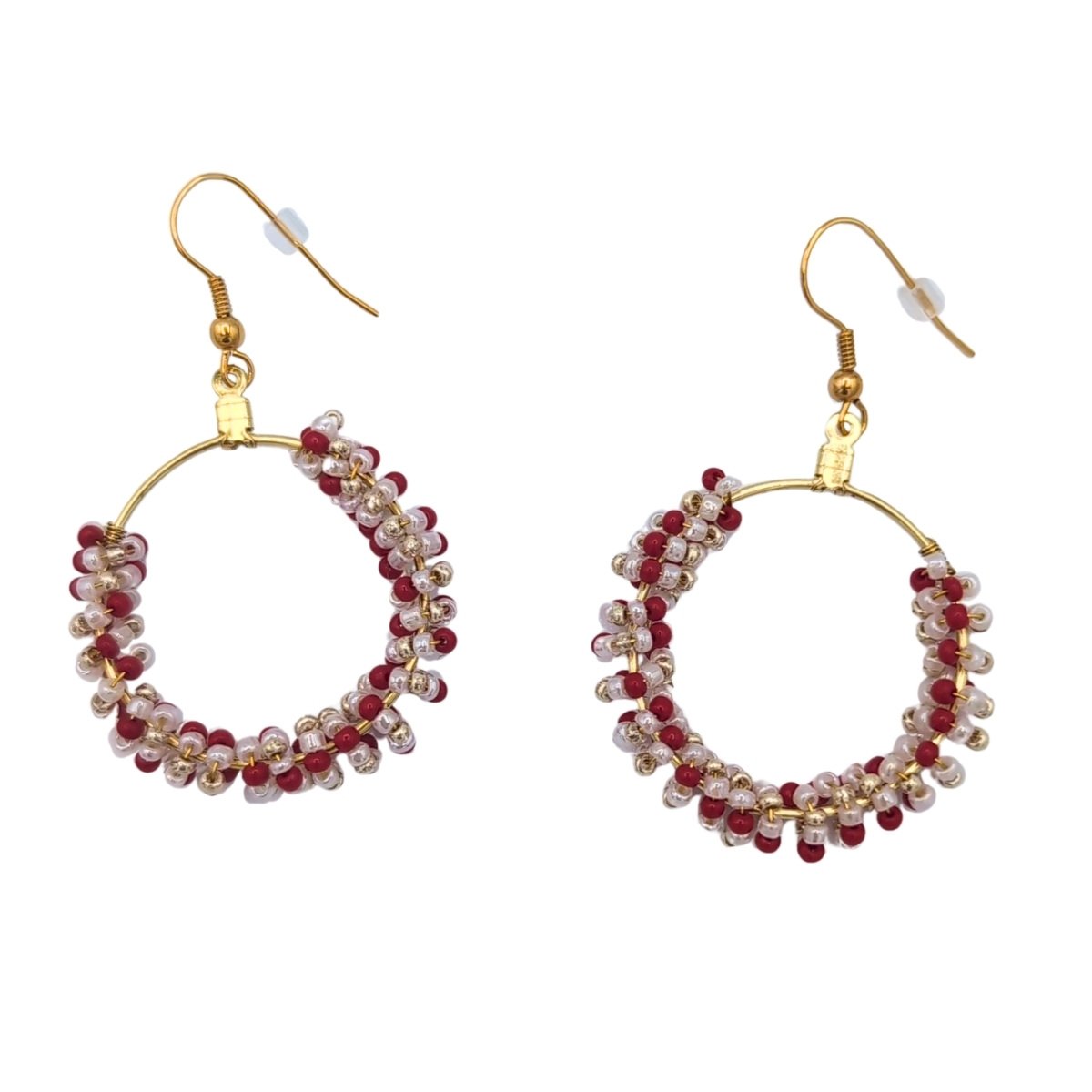 Beaded Wrapped Hoop Earrings by Arizo Ghairat