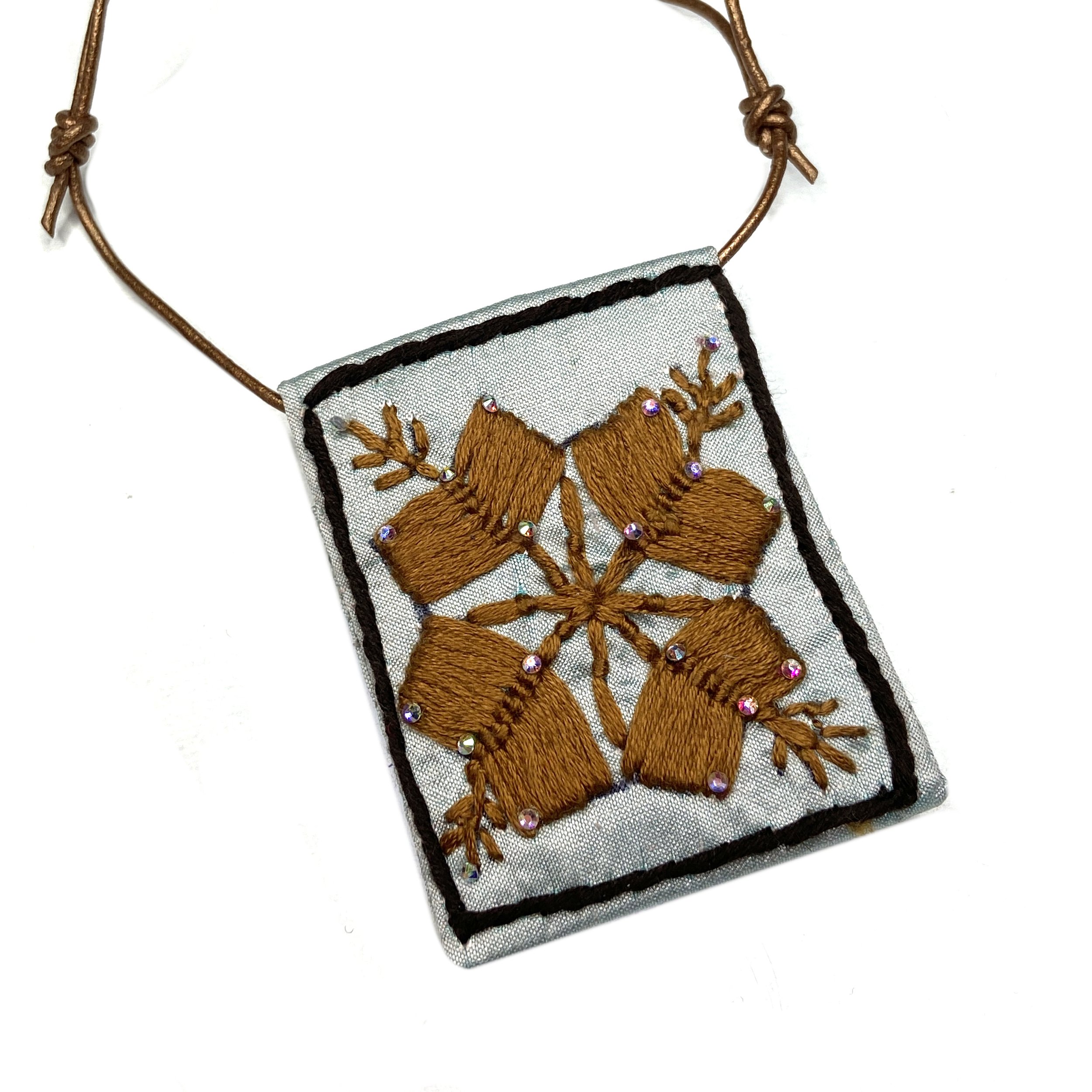 Hand-Embroidered Prayer Pouch Necklace by Rohina