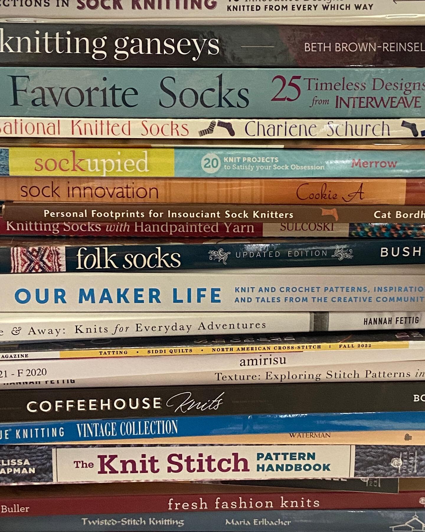 Popup Sale! We&rsquo;ve just received a large donation of high-end knitting books, yarns, and project bags (including many absolutely gorgeous suede and leather ones from Joji &amp; Co!). Everything will be on sale Wednesday (5/17) through Saturday (