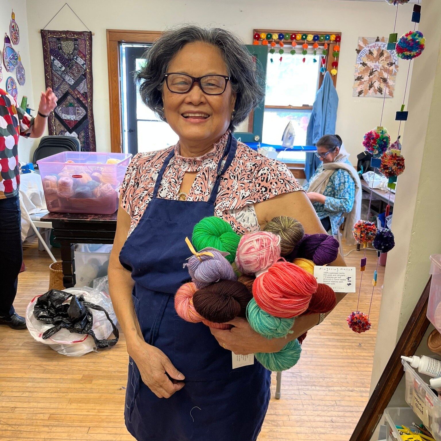 Hkawng Lung is making a trip home to Burma this summer, for a two-month stay. We're so happy she'll have this chance to reunite with friends and family. During her trip, she has set herself the goal of learning to make hats. We sent her home with ple