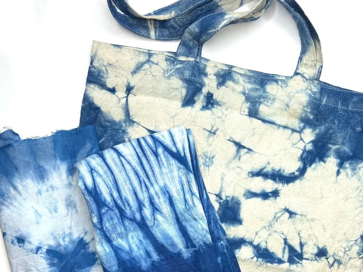 Indigo Resist Dye Tote Bag