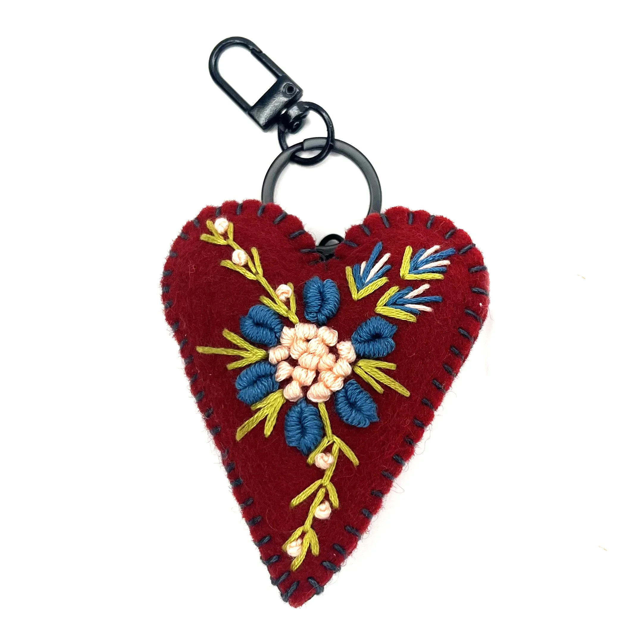 Hand-Embroidered Heart Keychain by Lung Seng Htu