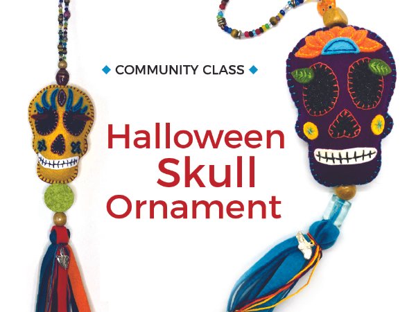 Hand Appliqué Halloween Skull Ornament—October 24, 2026 (10:00am–2:00pm)