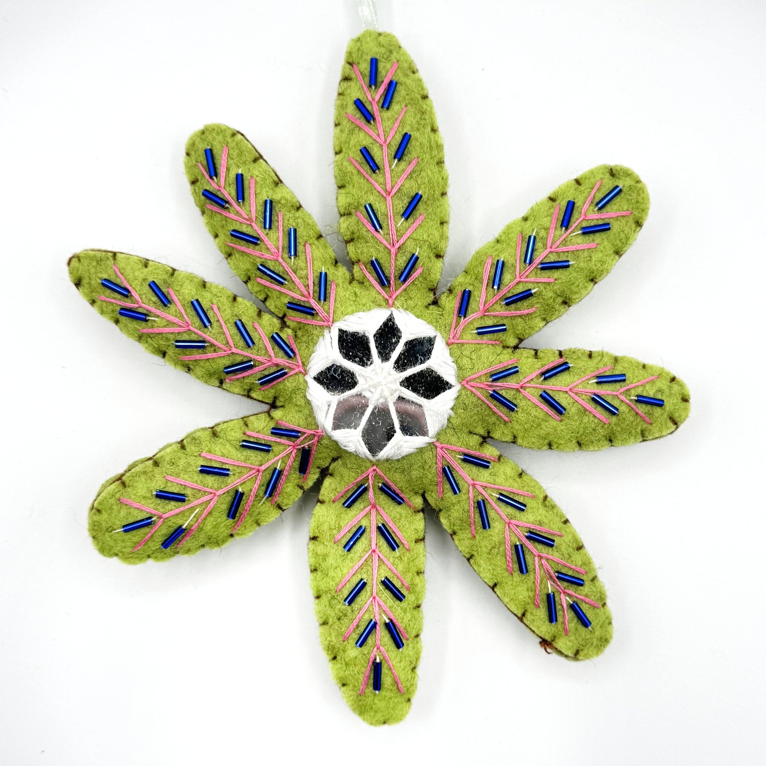 Hand-Embroidered Flower Ornament by Maimana