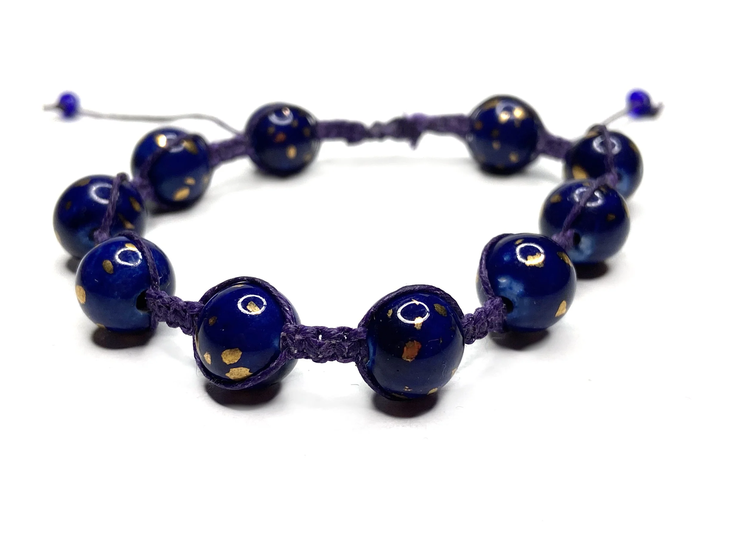 Beaded Macrame Bracelet (Adjustable) by Tika Bhattari