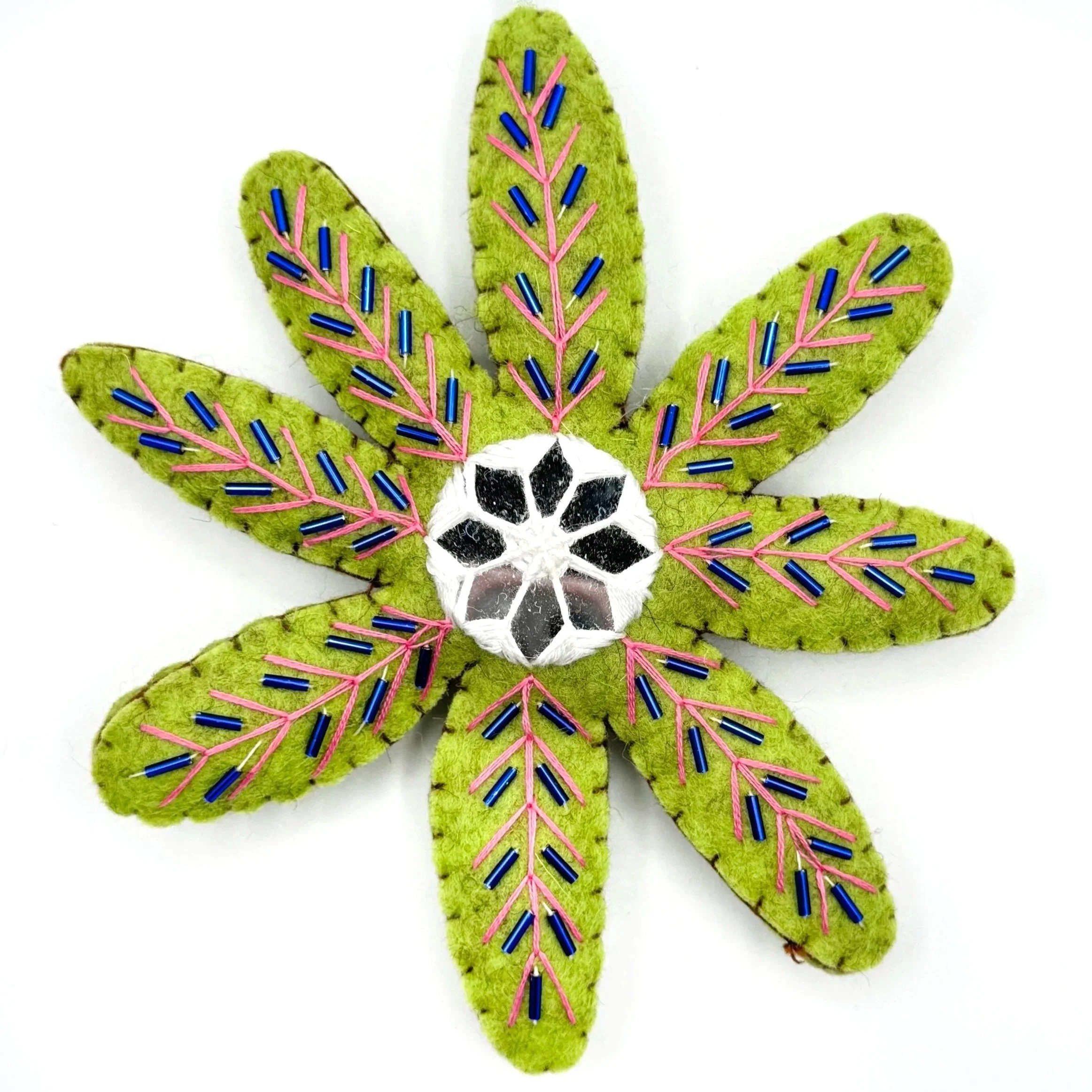Hand-Embroidered Flower Ornament by Maimana