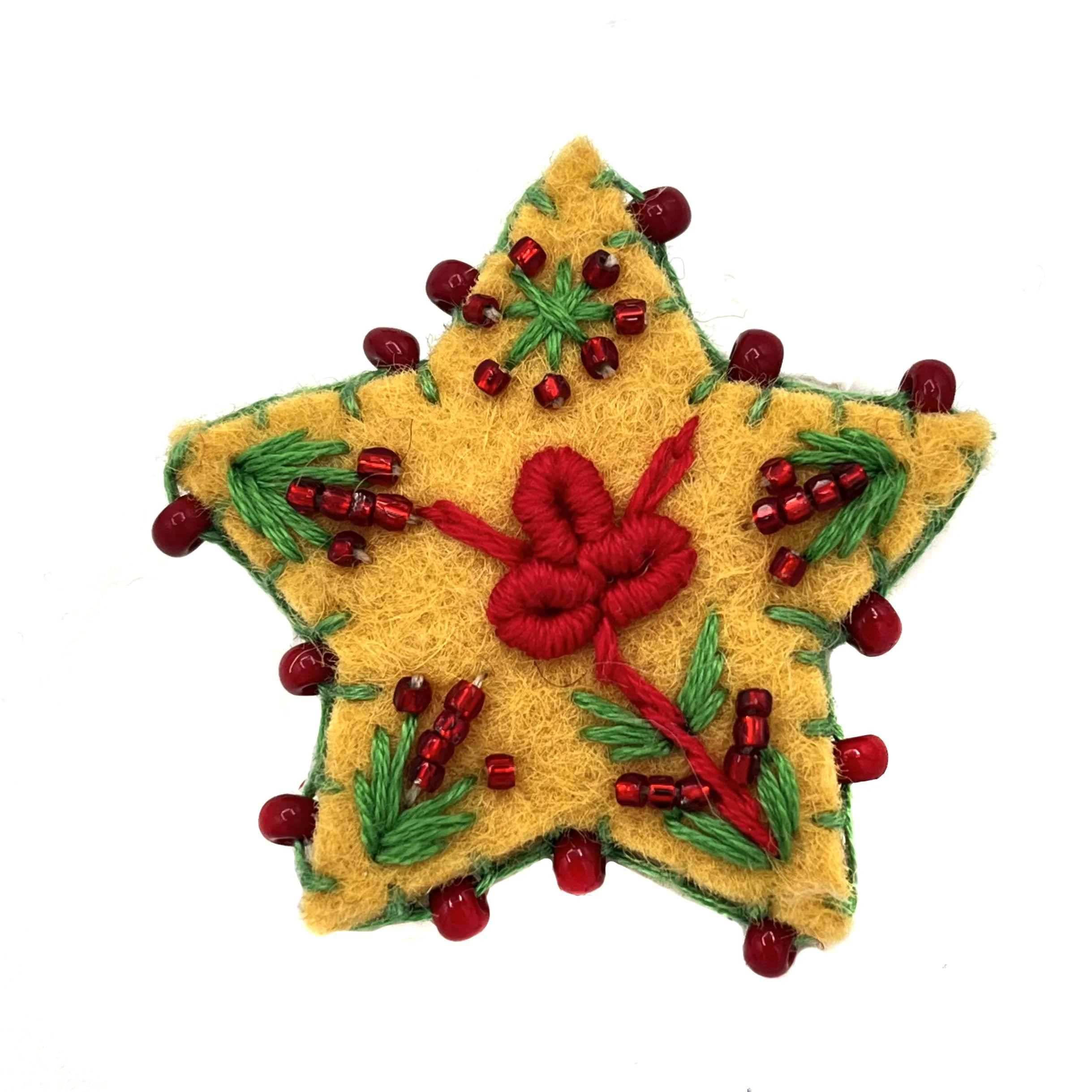 Hand-Embroidered Star Pin by Najeeba