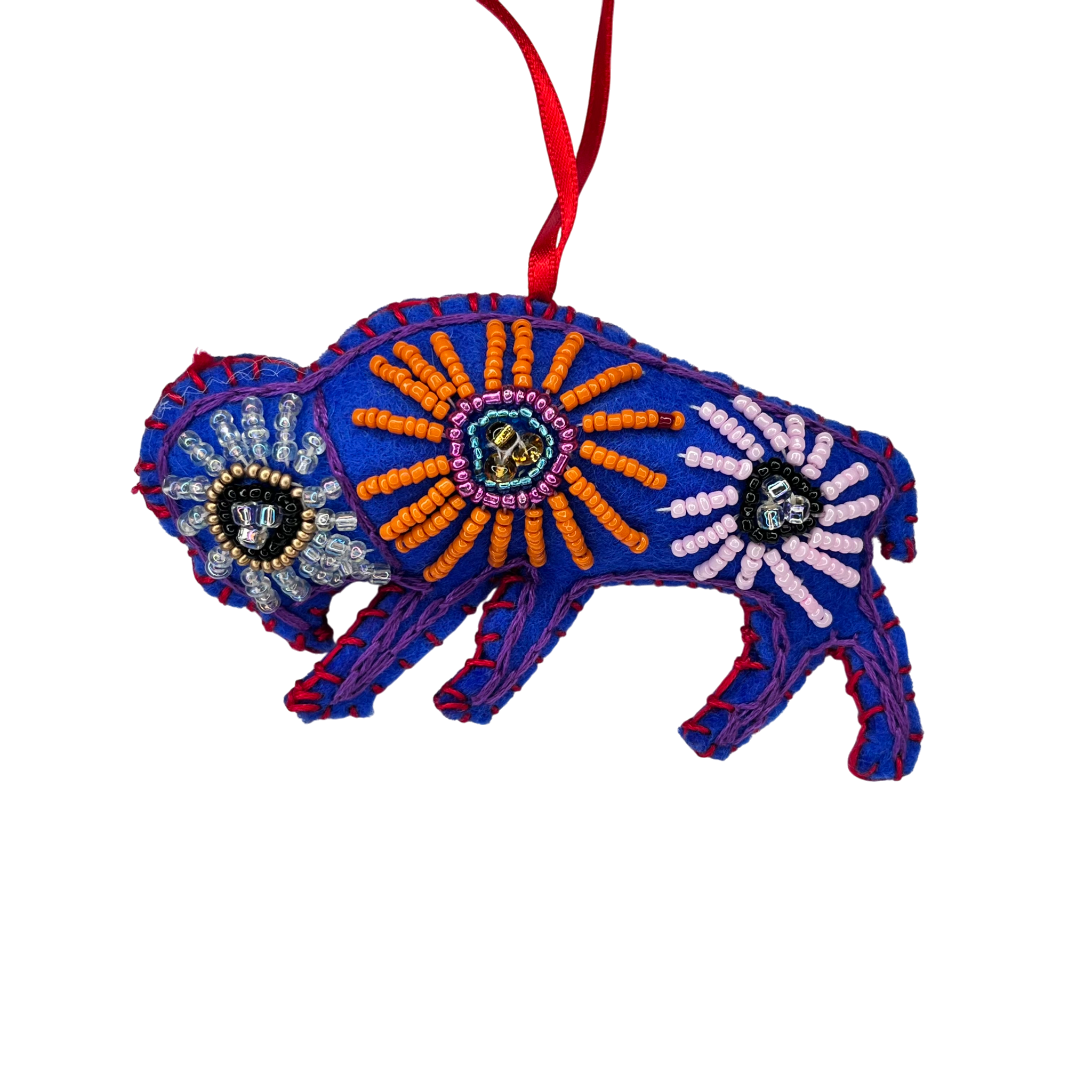 Small Hand-Embroidered Buffalo Ornament by Deo Kami