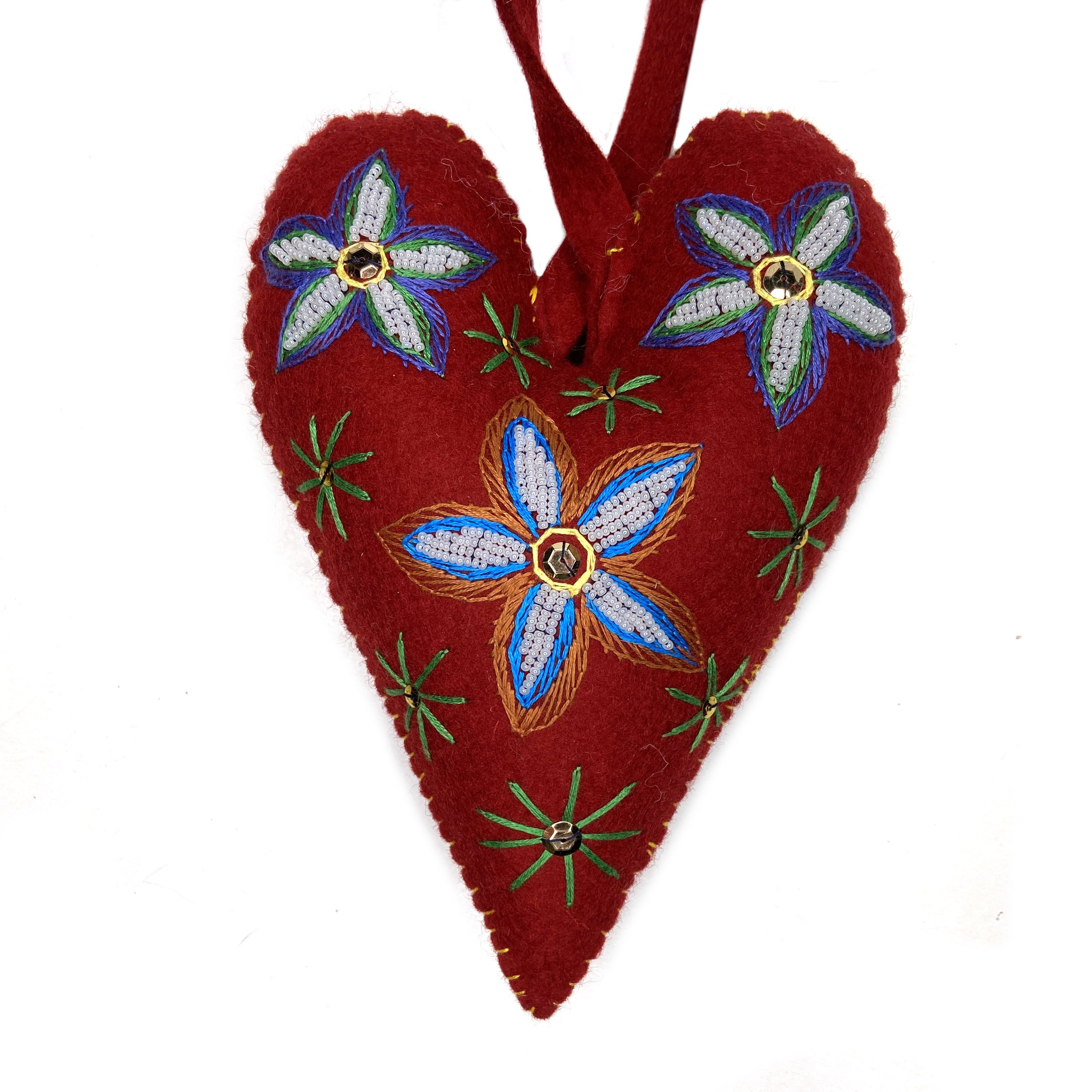 Hand-Embroidered Heart Wall Art—by Mandari