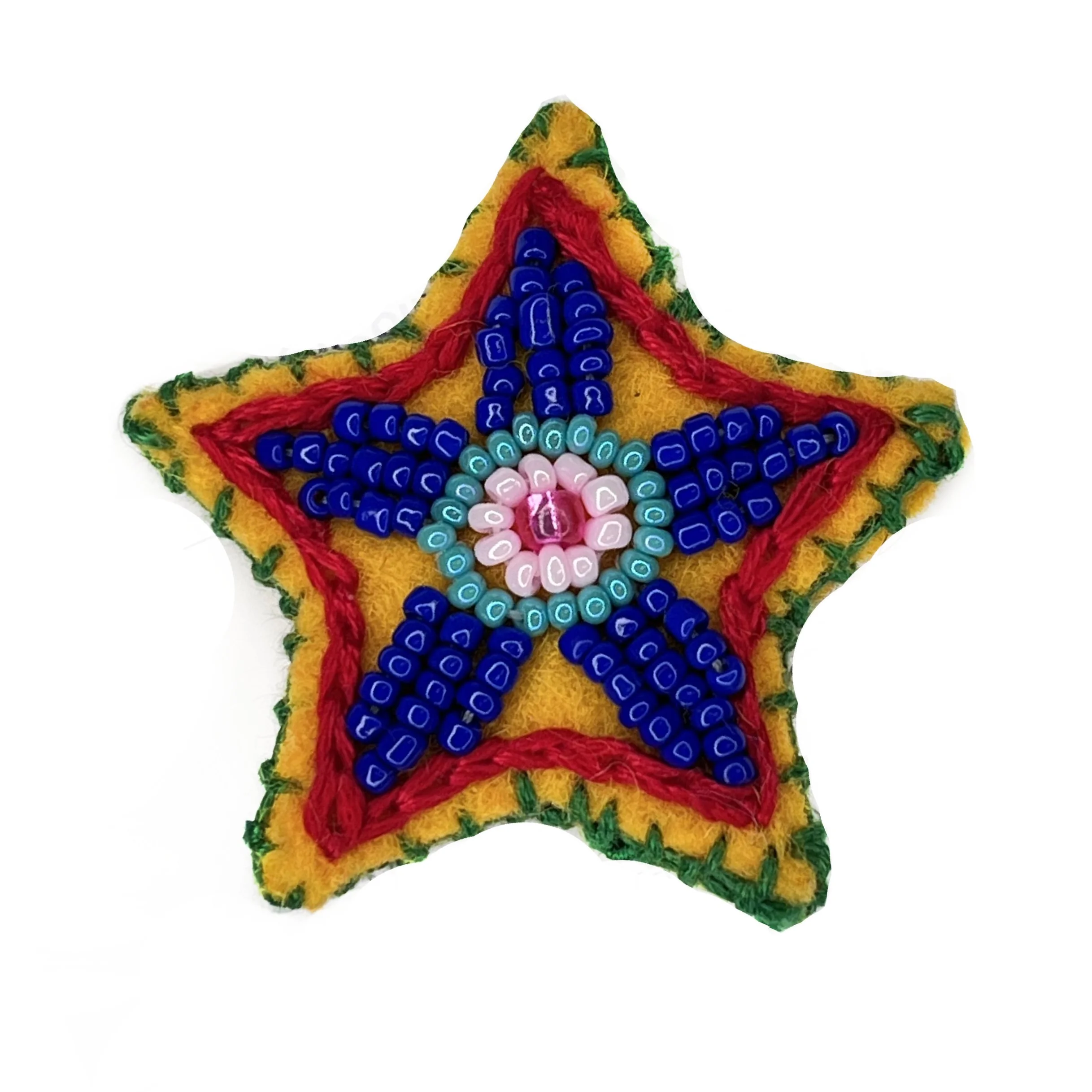 Hand-Embroidered Star Pin by Deo Rasally