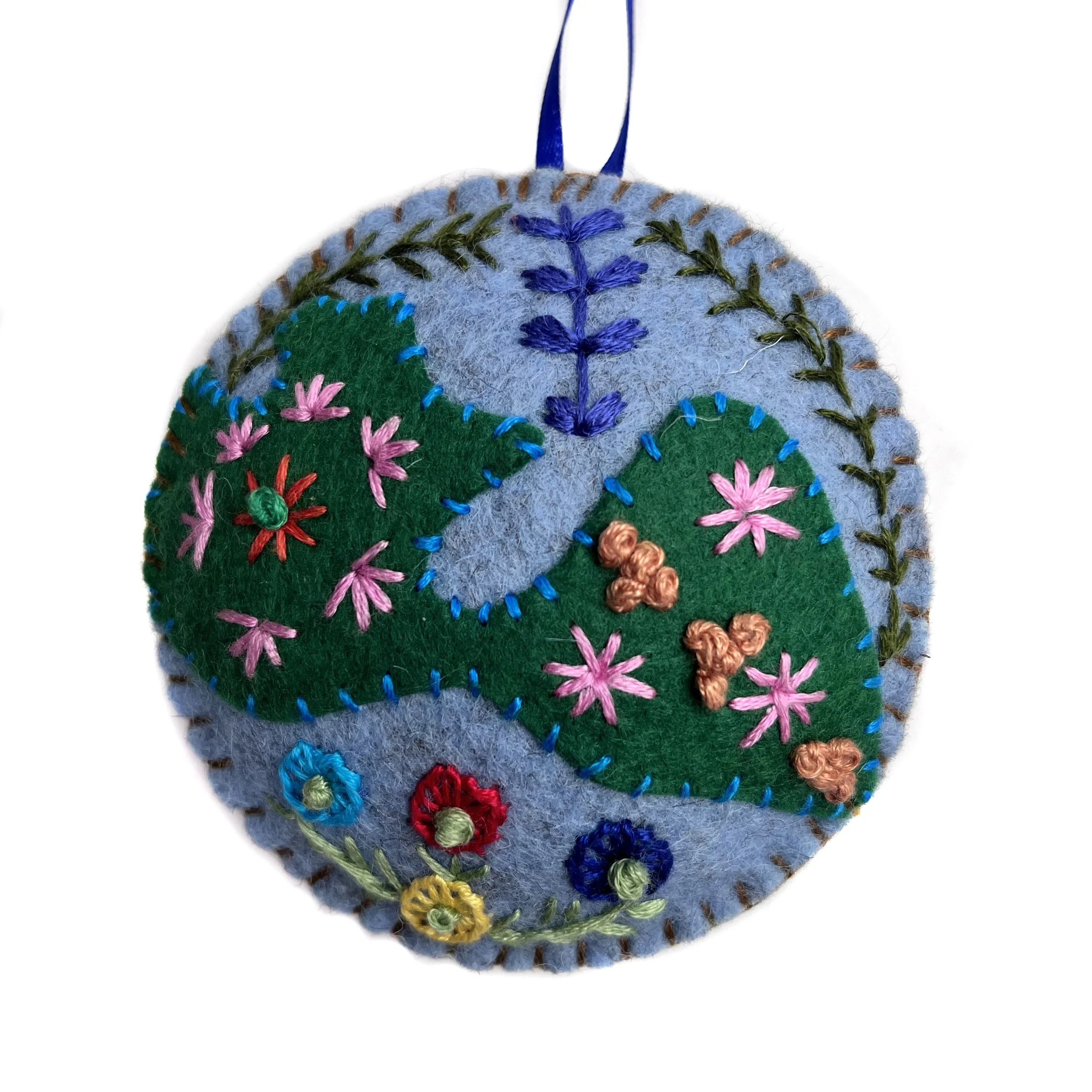 Hand-Embroidered Earth Ornament—by Sheringul