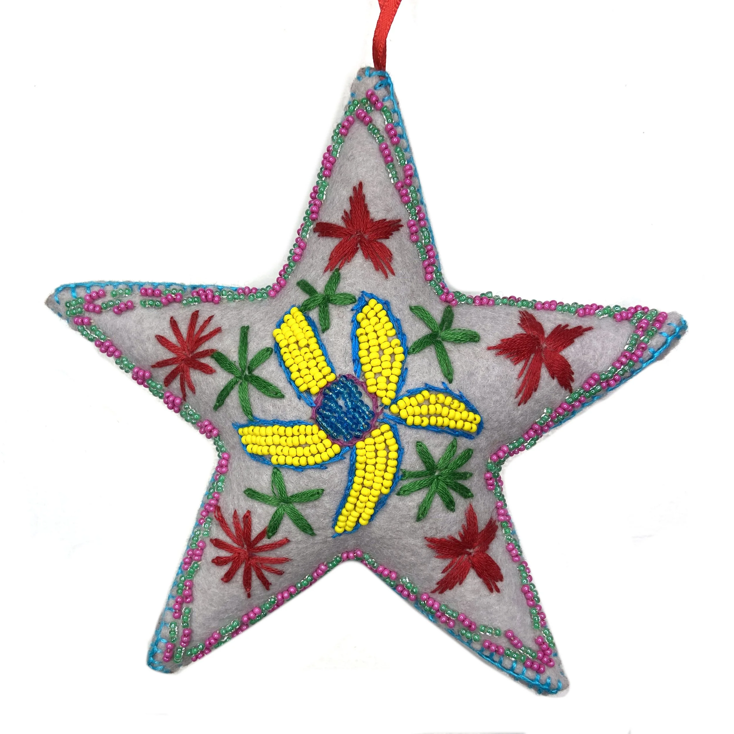 Large Hand-Embroidered Star Ornament—by Gulsom