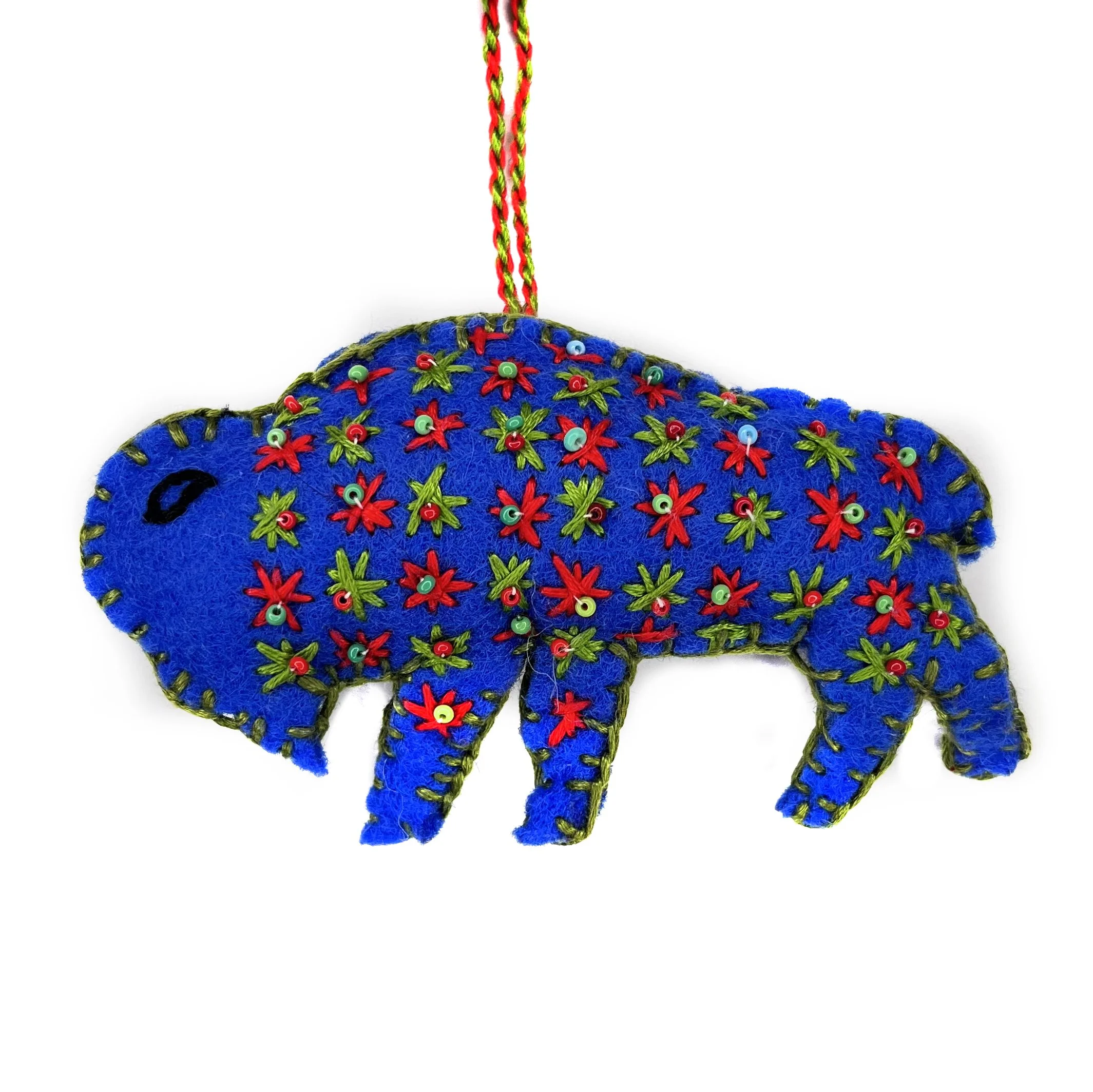 Small Hand-Embroidered Buffalo Ornament by Gulsom