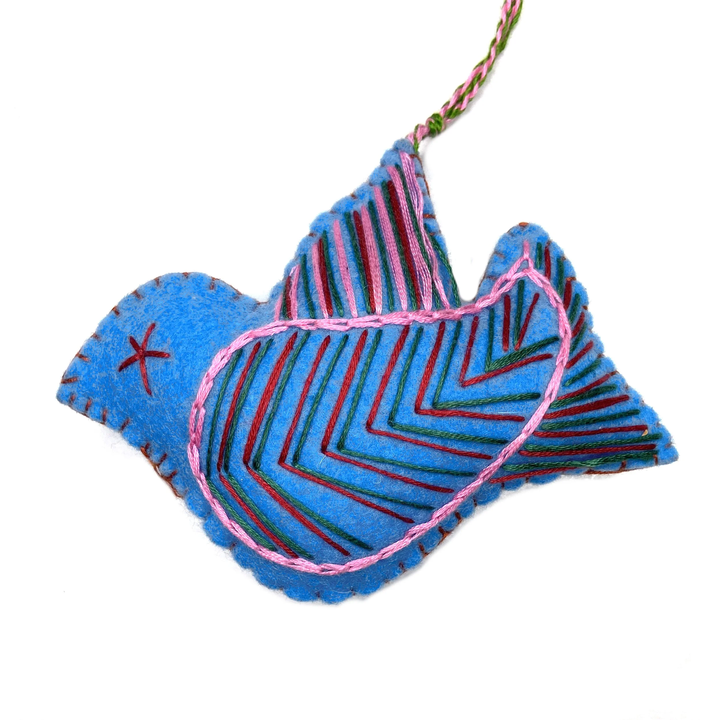 Hand-Embroidered Bird Ornament by Maimana