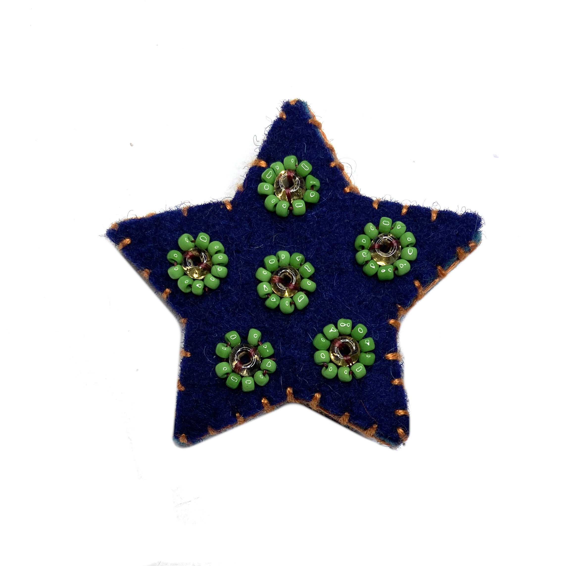 Hand-Embroidered Star Pin by Mandari