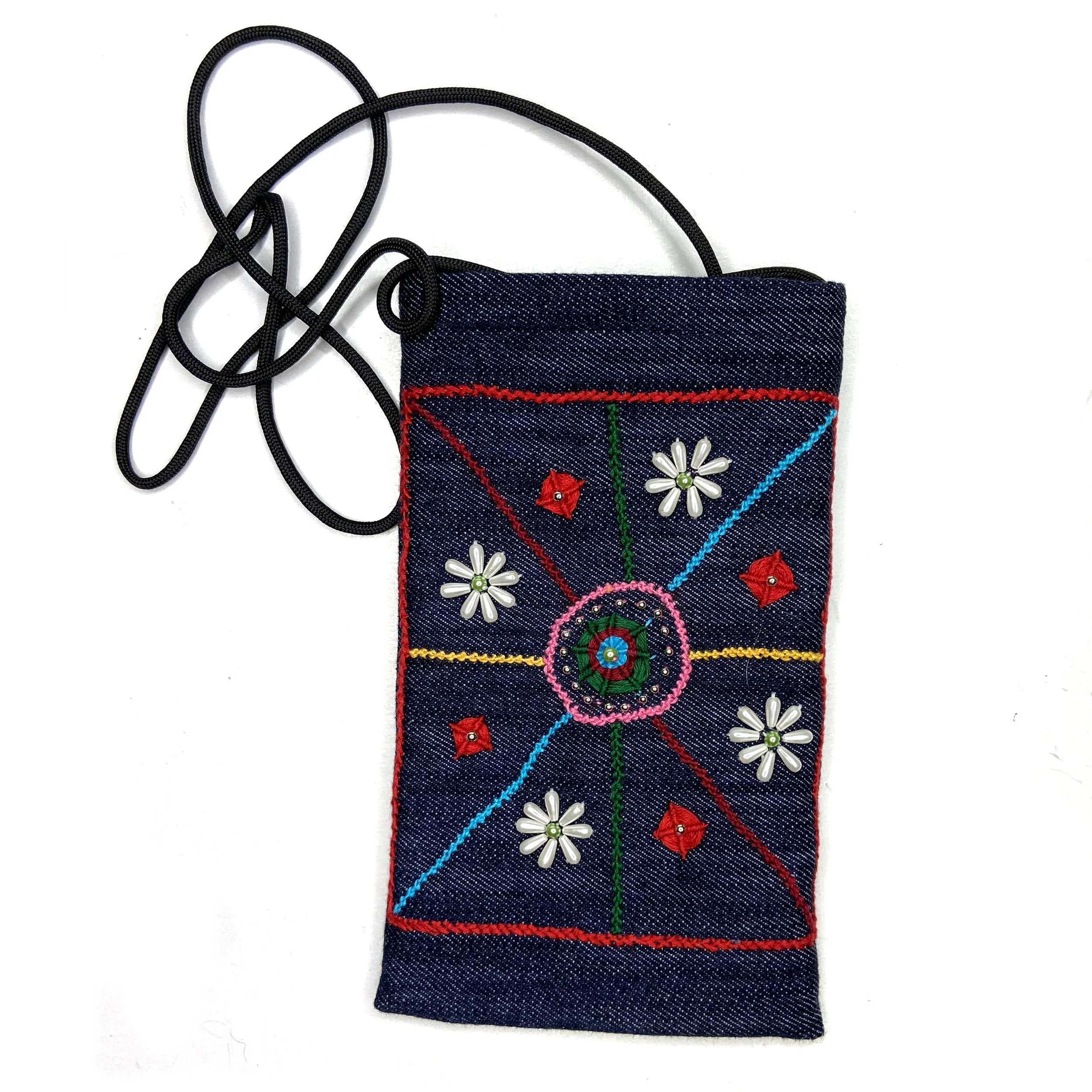 Cell Phone Crossbody Purse—Hand Embroidered by Noor Bibi