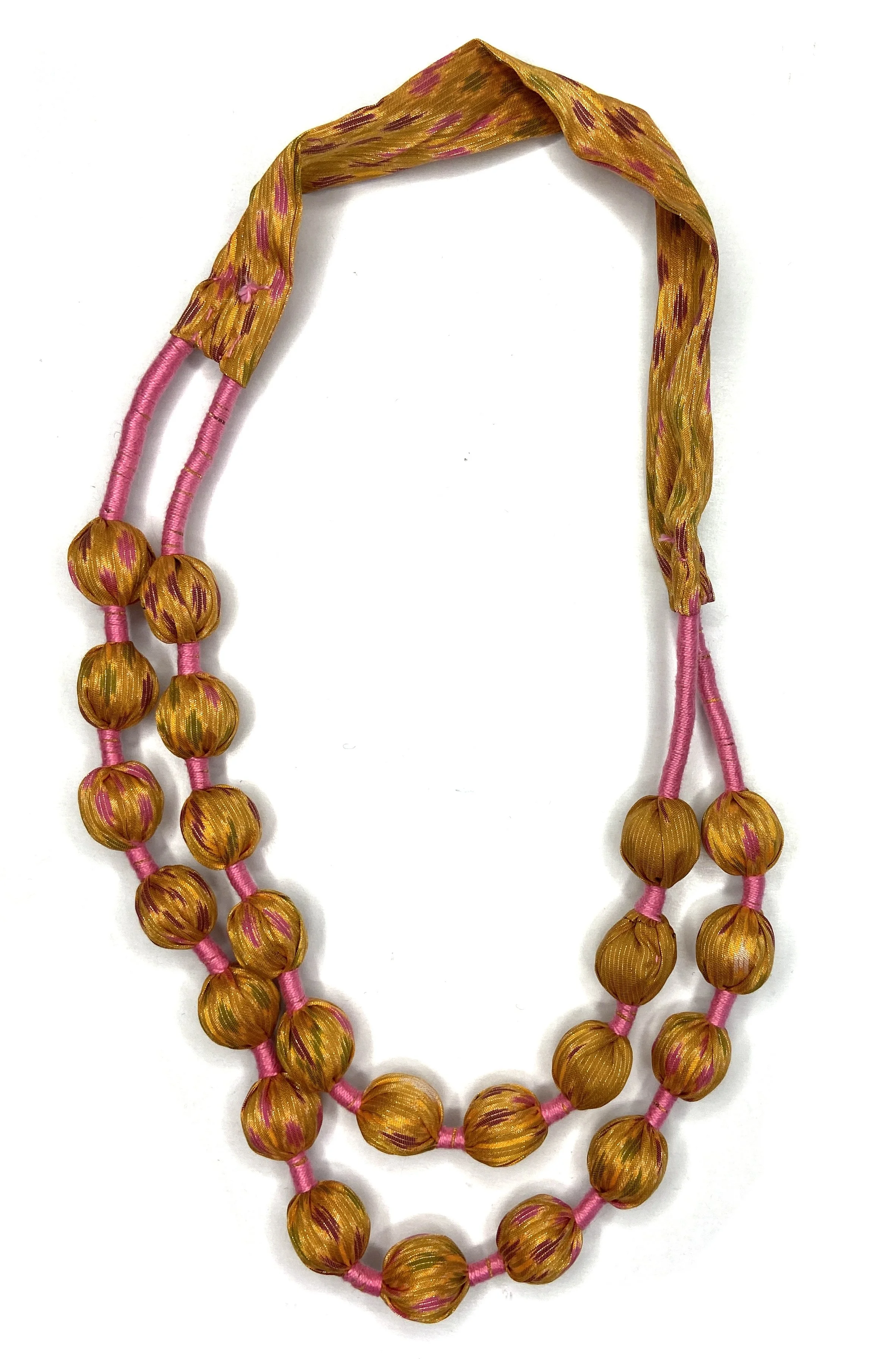 Fabric Covered Bead Necklace by Maimana