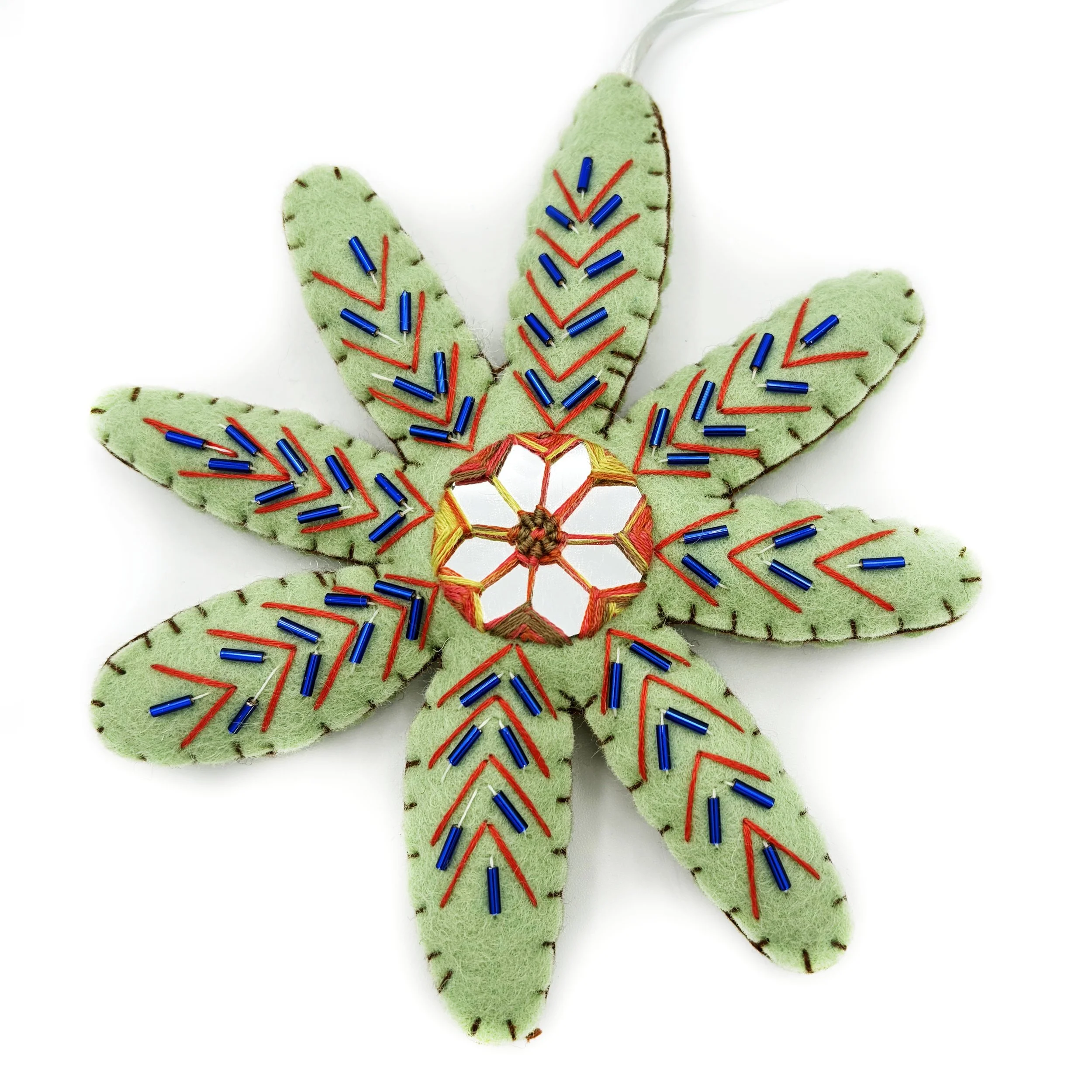 Hand-Embroidered Flower Ornament by Maimana